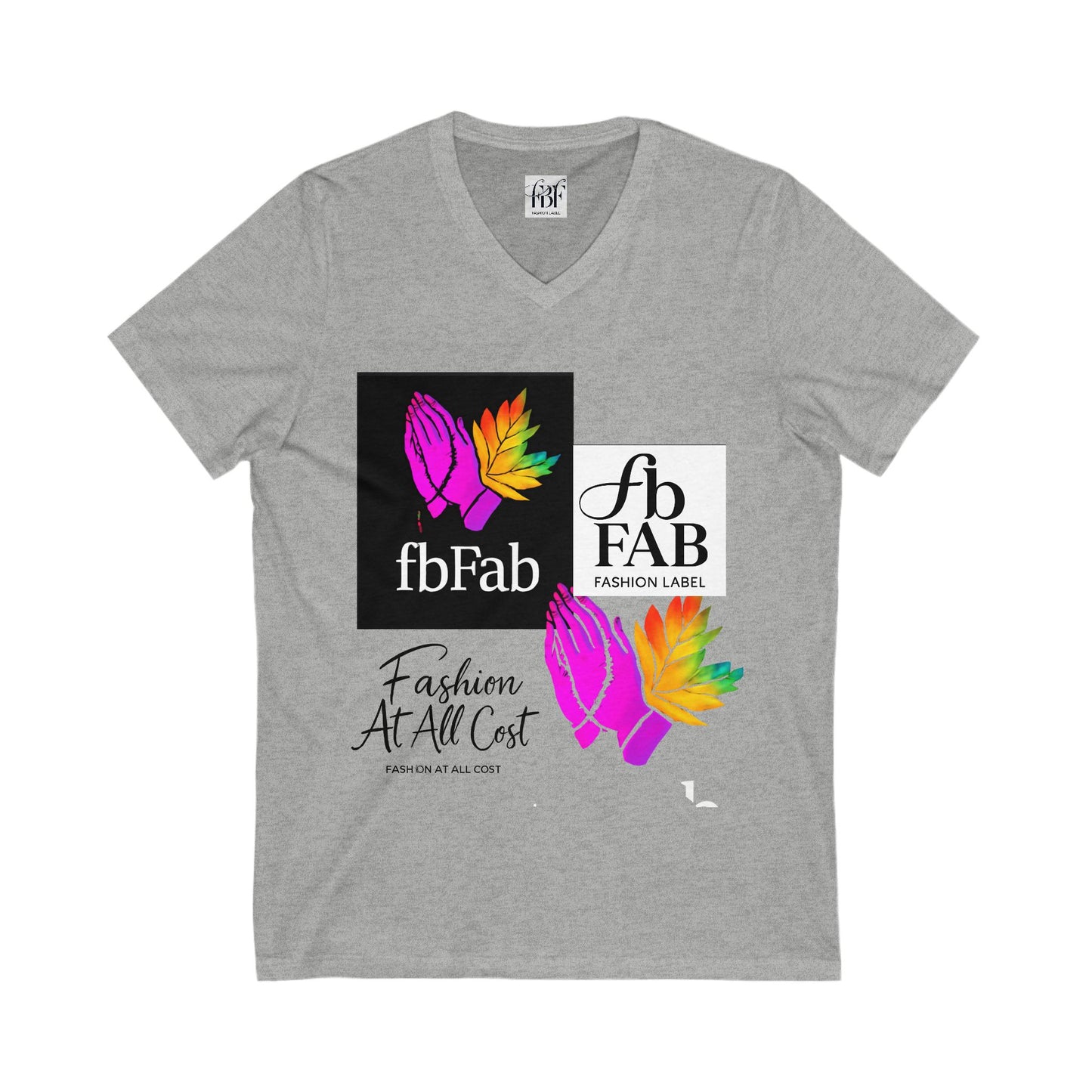 Colorful V-Neck Graphic Tee - Fashion At All Cost, Casual Wear, Summer Outfit, Eco-Friendly Gift, Unisex T-Shirt