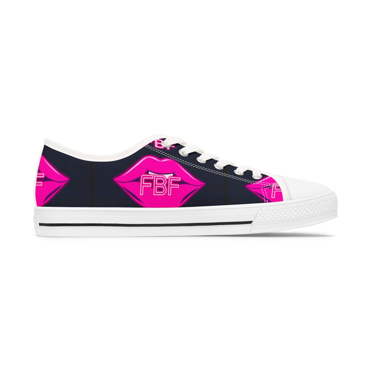 Bold Lip Print Women's Low Top Sneakers, Trendy Canvas Shoes, Perfect for Casual Outings, Gift for Friends, Unique Fashion Statement