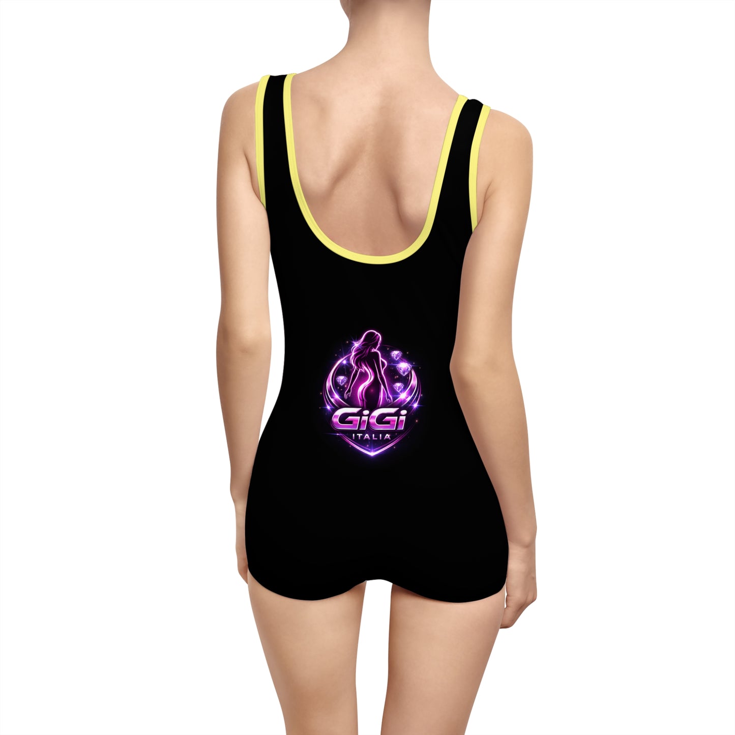 Gigi Italia Retro Neon One-Piece Swimsuit
