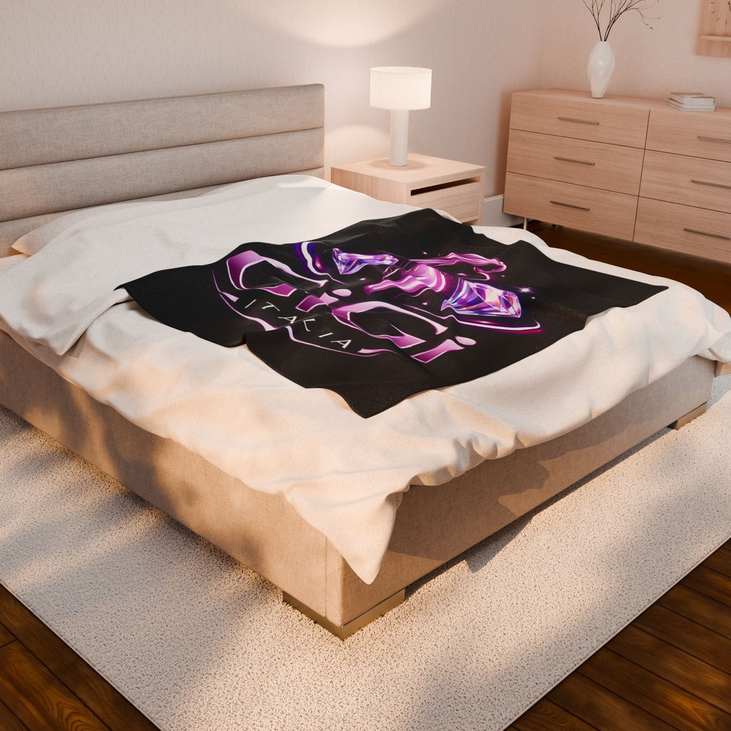 Velveteen Plush Blanket — GiGi Italia Pink Diamond Silhouette Throw