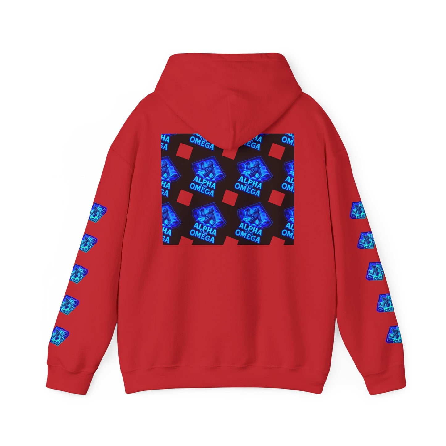 Alpha is the Omega Graphic Hoodie — Blue Retro Logo Pullover