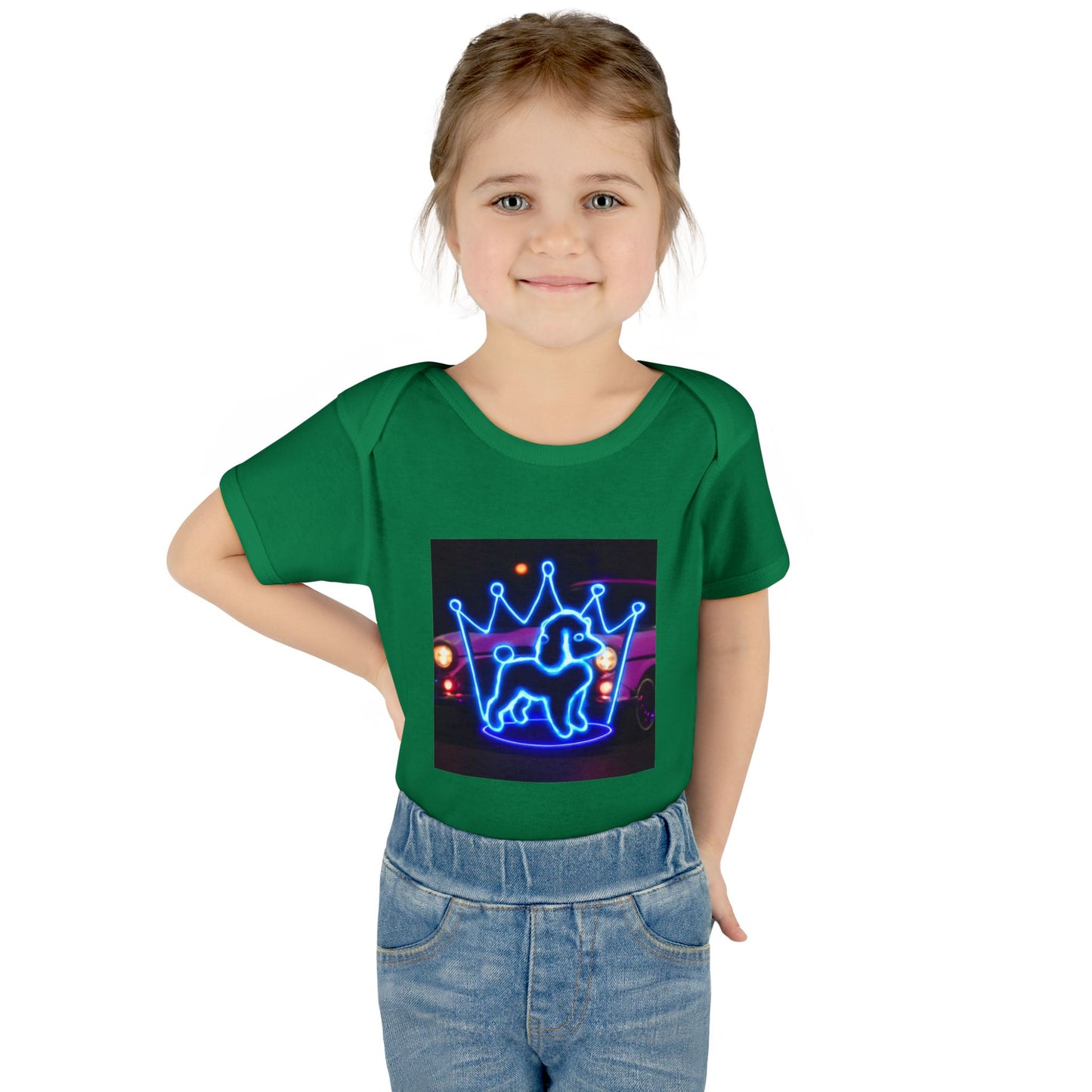 Neon Dog Crown Baby Bodysuit, Cute Infant Outfit, Baby Shower Gift, Newborn Clothes, Pet Lover Apparel, Birthday Gift for Baby