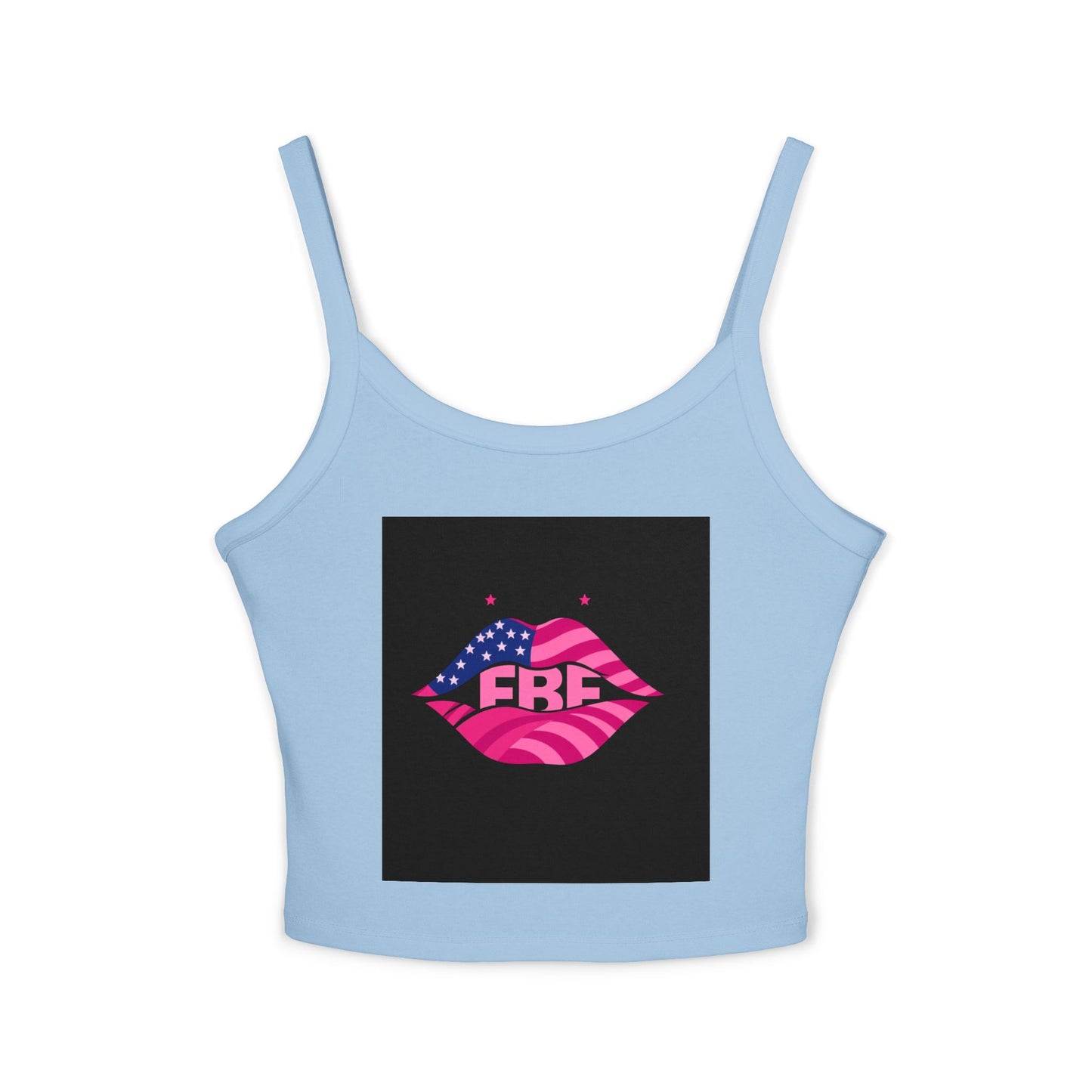 Women's Spaghetti Strap Tank Top - USA Pride Design, Summer Outfit, Festival Wear, Fourth of July Essential, Casual Top, Trendy Apparel