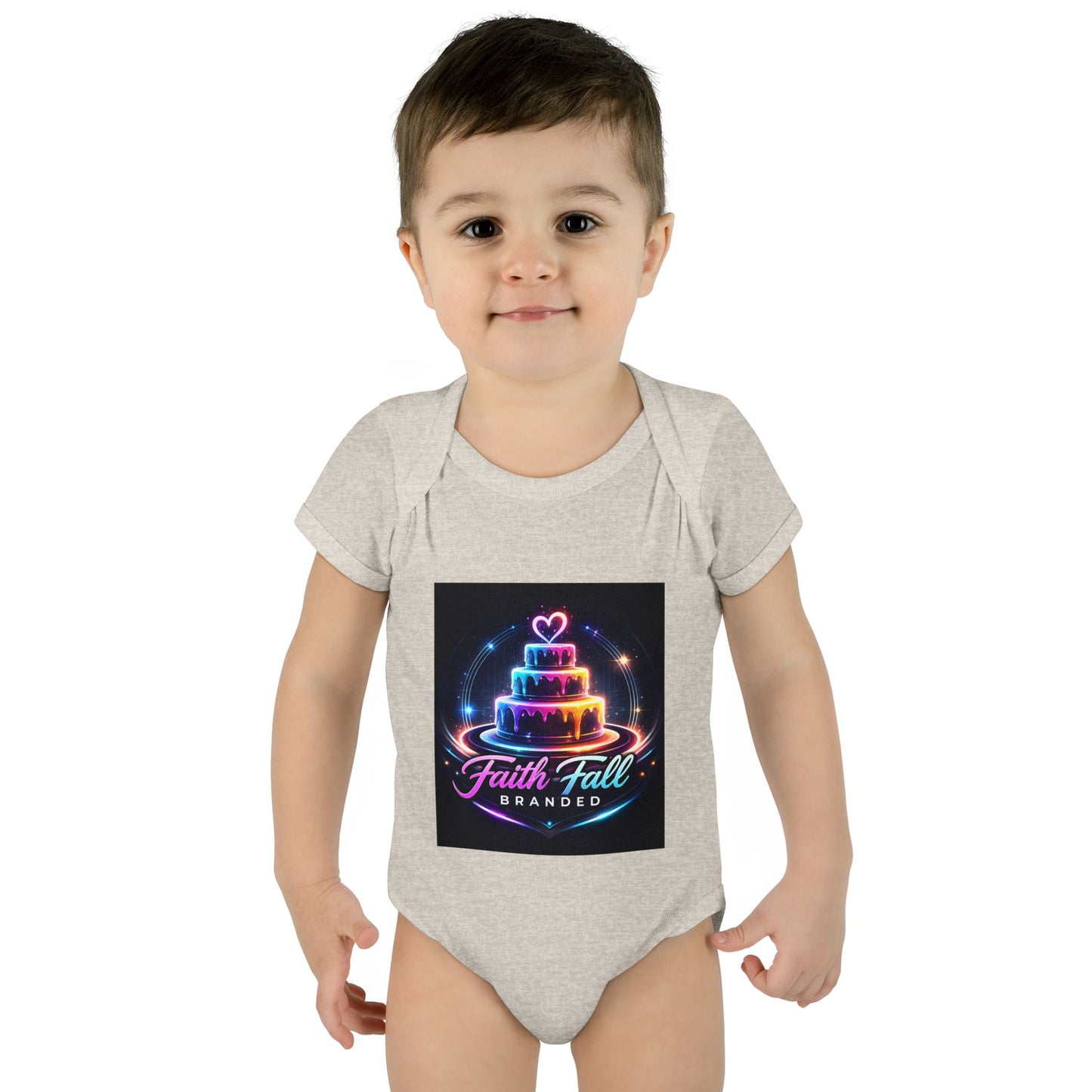 Infant Bodysuit — Neon Cake 'Faith, Fall, Brander' Baby Onesie