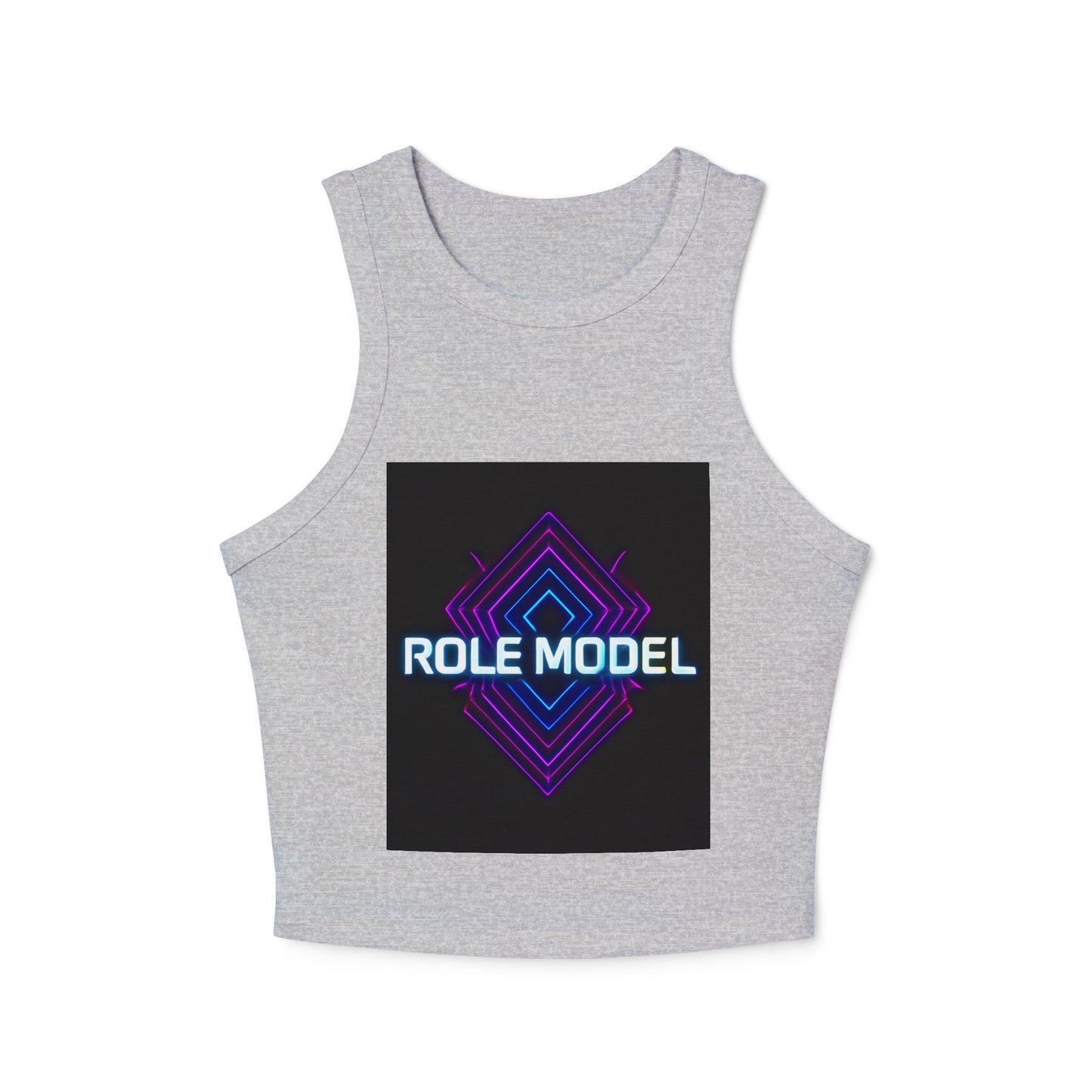 Trendy Women's Micro Rib Racer Tank Top with Role Model Print, Fashionable Fitness Wear, Gift for Her, Summer Essential, Casual Chic, [...]