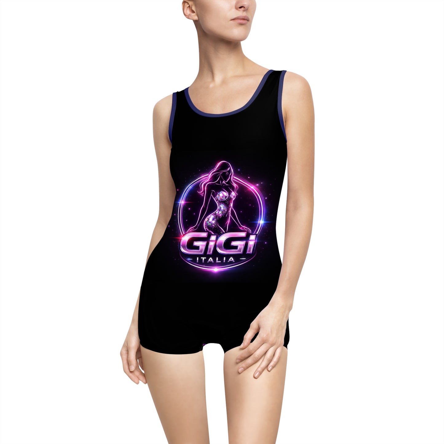Gigi Italia Retro Neon One-Piece Swimsuit