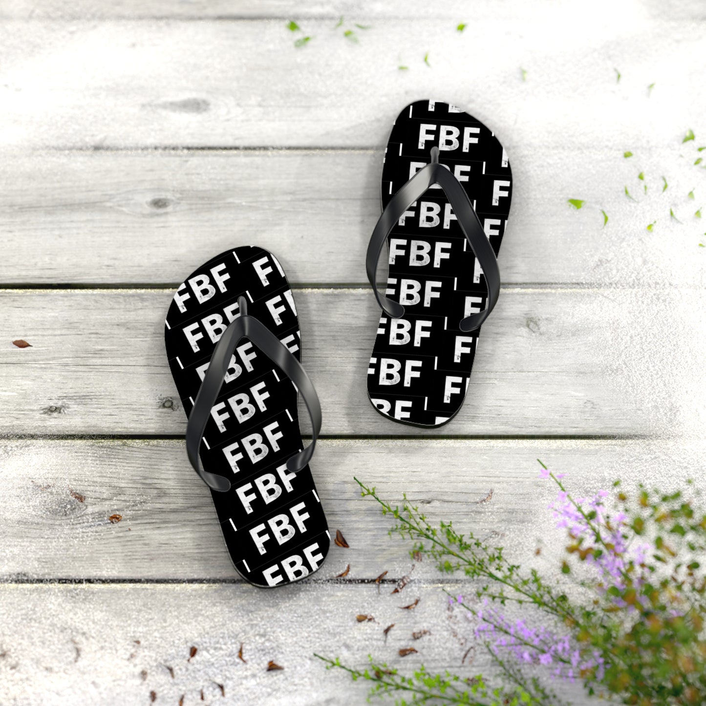 Trendy Flip Flops with FBF Print - Summer Vacation Footwear, Beach Wear, Casual Sandals, Gift for Sun Lovers, Stylish Pool Slides