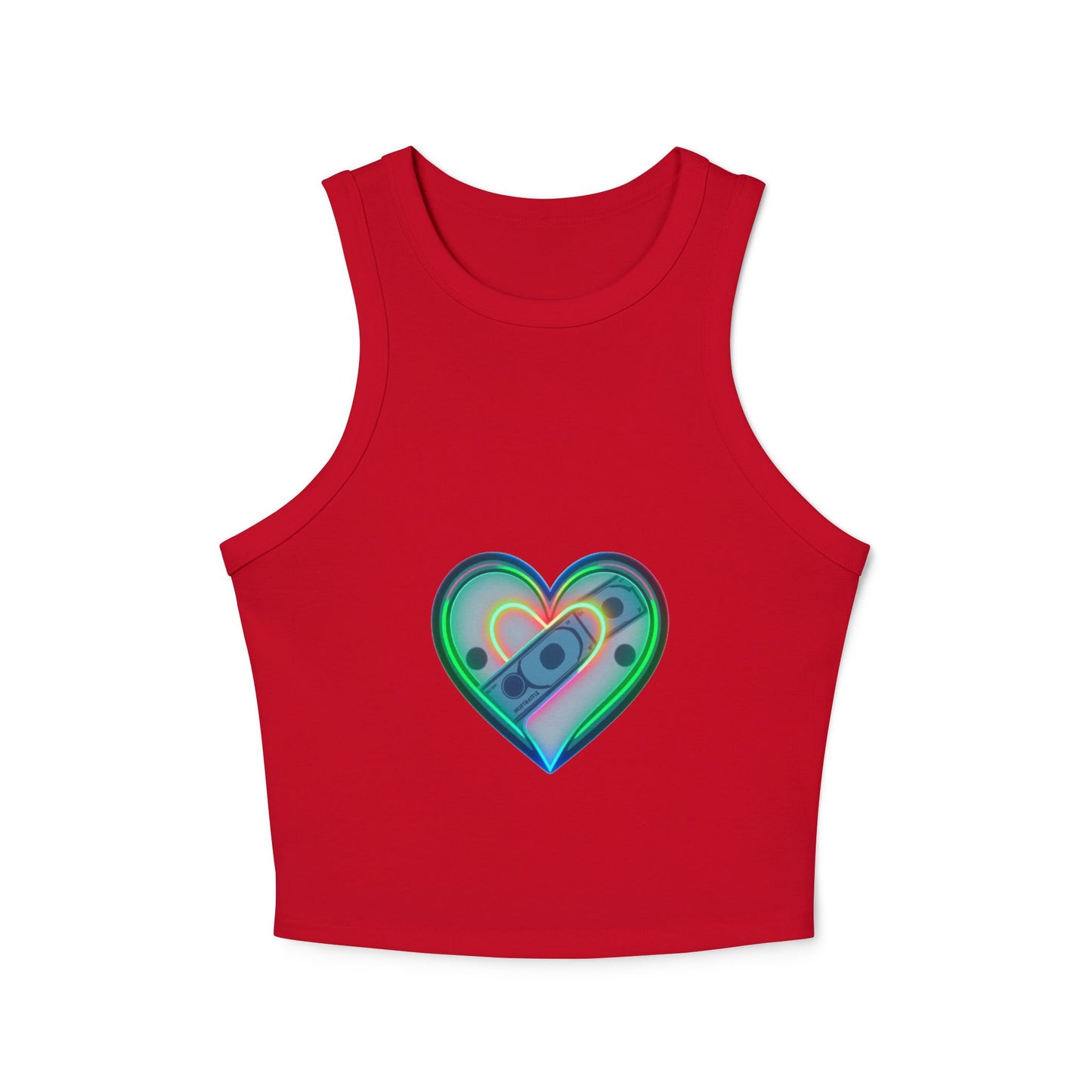 Colorful Heart & Motivational Racer Tank Top, Summer Top, Workout Gear, Fitness Apparel, Inspirational Gift, Casual Fashion