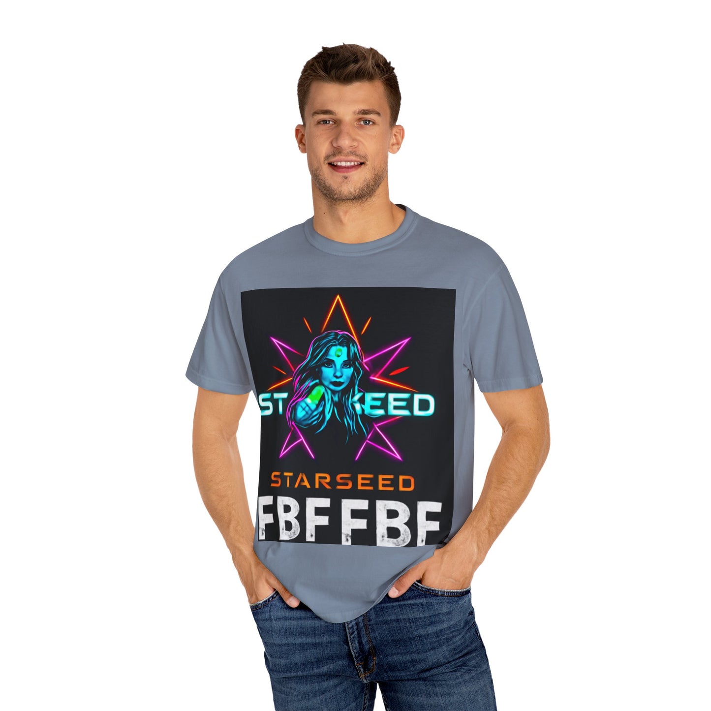 Neon Graphic T-Shirt - Starseed FBF Tee, Unisex Fashion, Cool Gift, Festival Wear, Retro Style, Casual Streetwear