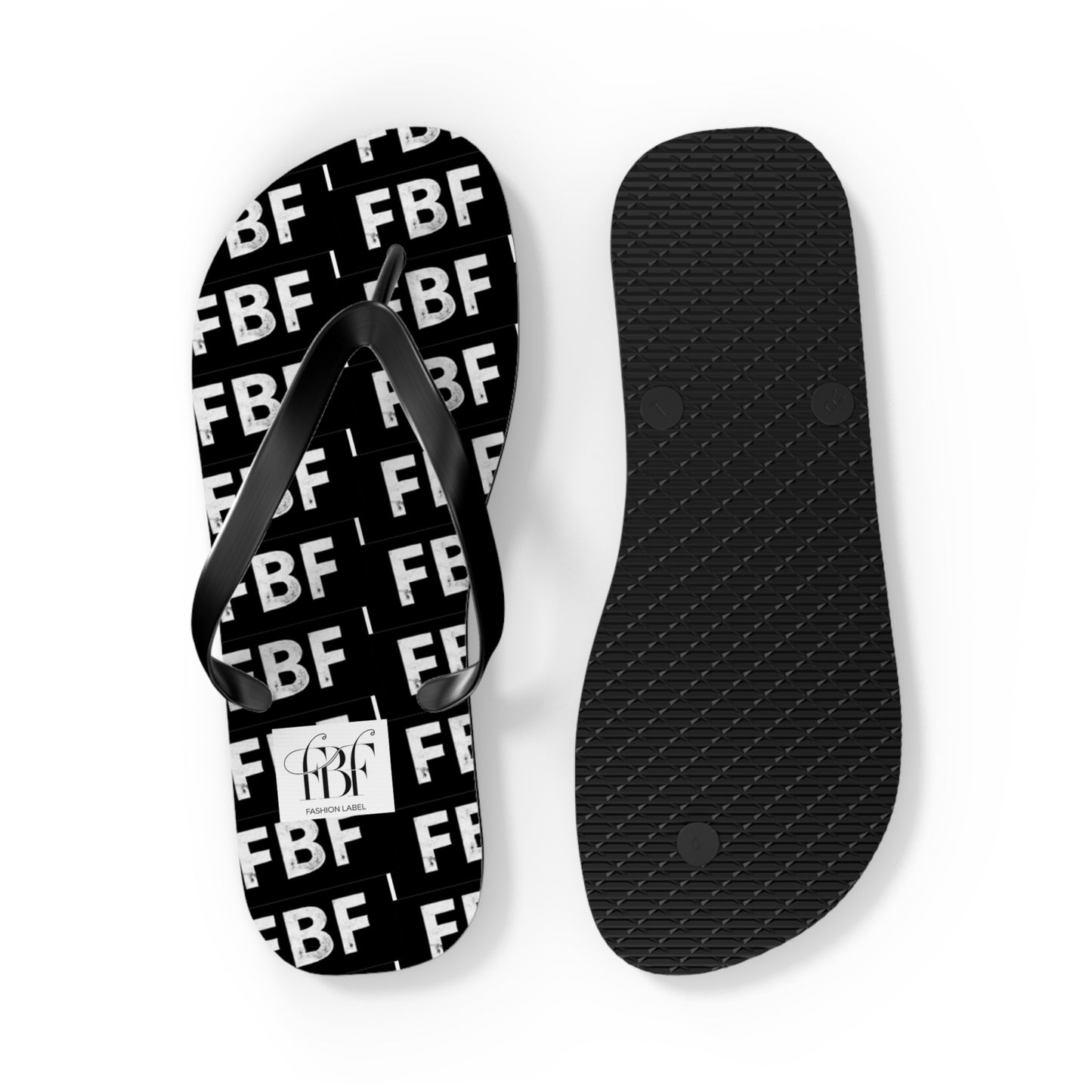 Trendy Flip Flops with FBF Print - Summer Vacation Footwear, Beach Wear, Casual Sandals, Gift for Sun Lovers, Stylish Pool Slides
