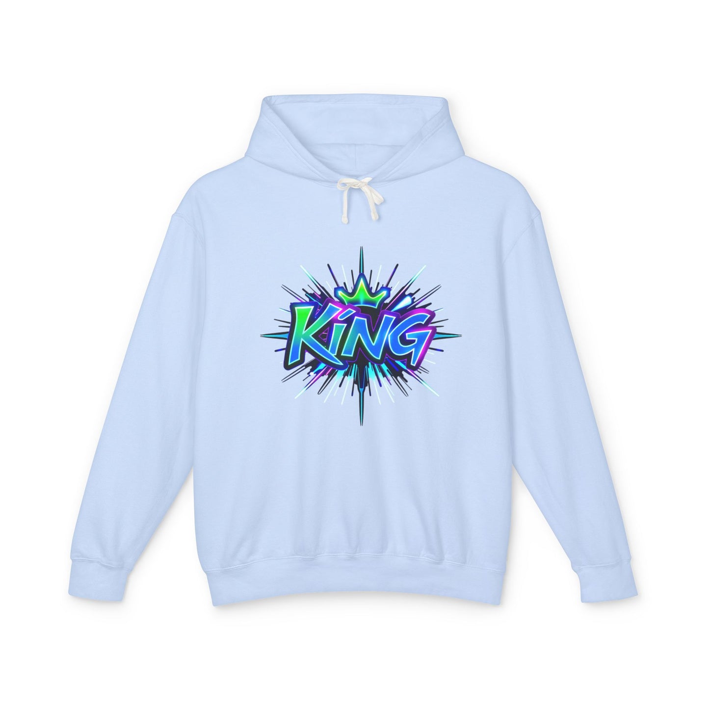 Colorful King Hoodie for Trendy Casual Wear, Unisex Lightweight Sweatshirt for Men & Women, Perfect Gift for Birthdays, Hip Hop Vibes, [...]