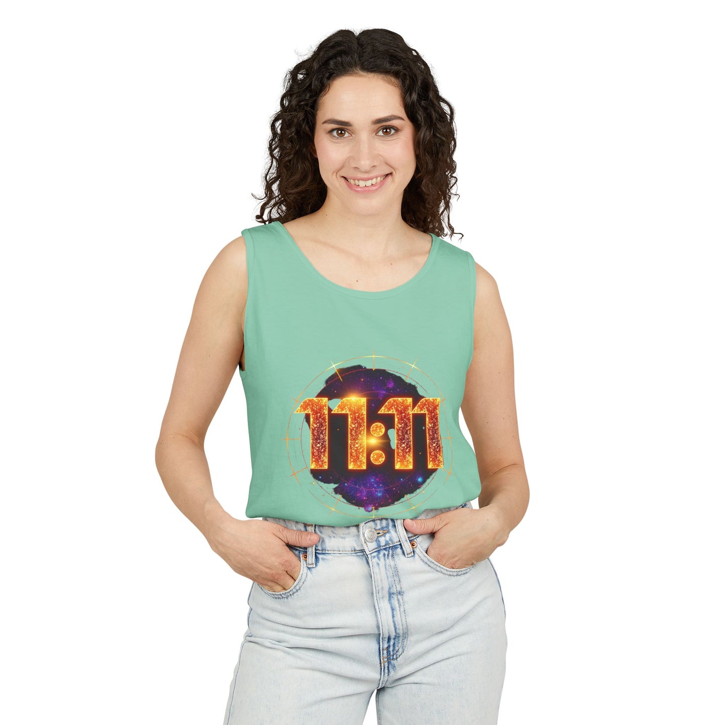 Celestial Glow Tank Top - 11:11 Design, Unisex, Festival Wear, Summer Style, Spiritual Gift, Casual Comfort