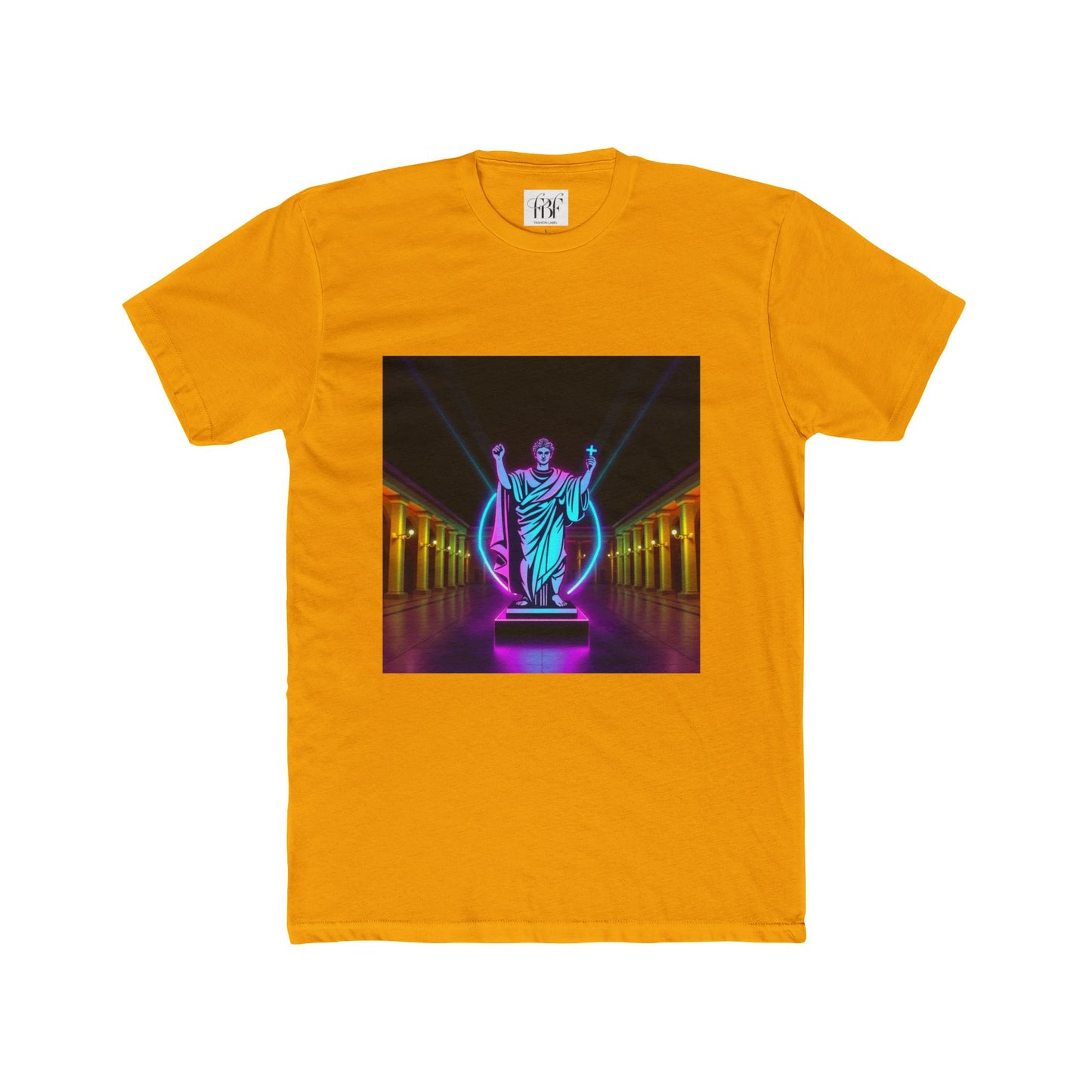Neon Roman Statue T‑Shirt — Retro Futuristic Vaporwave Tee