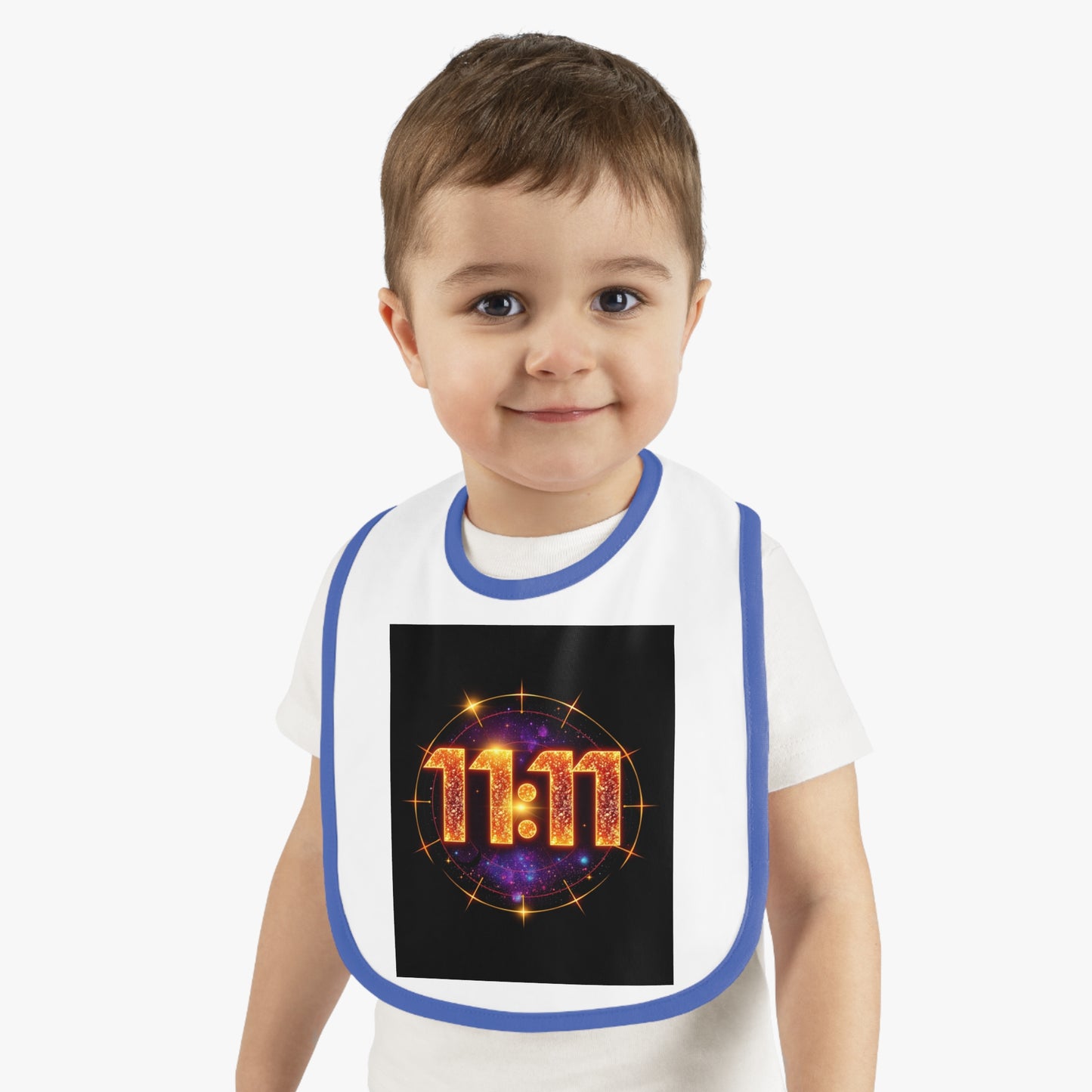 Sparkly 11:11 Baby Bib - Cute Gift for Newborns, Baby Shower, Birthday, Snacks & Meal Time