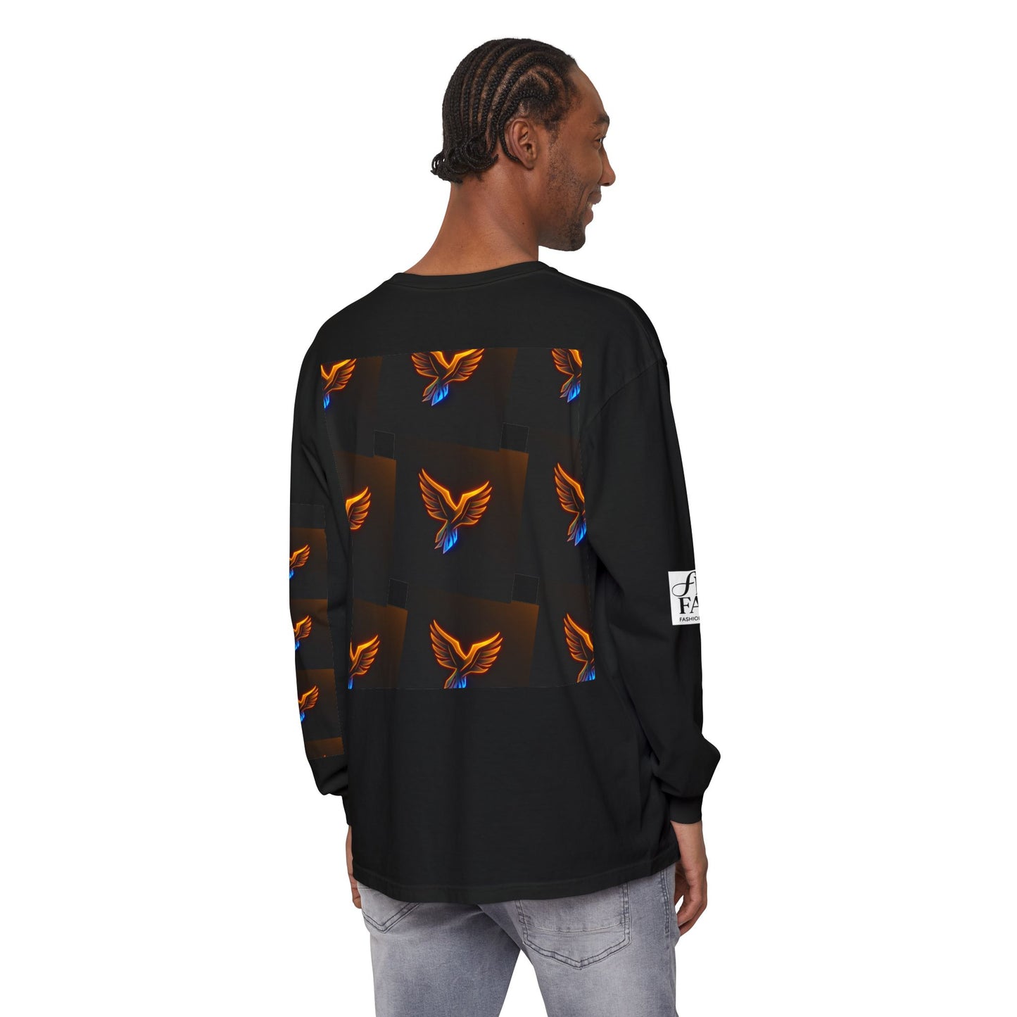 Vibrant Long Sleeve T-Shirt with Phoenix Design - Casual Wear for Bird Lovers, Gifts, Unique Fashion, Everyday Style, Unisex Apparel