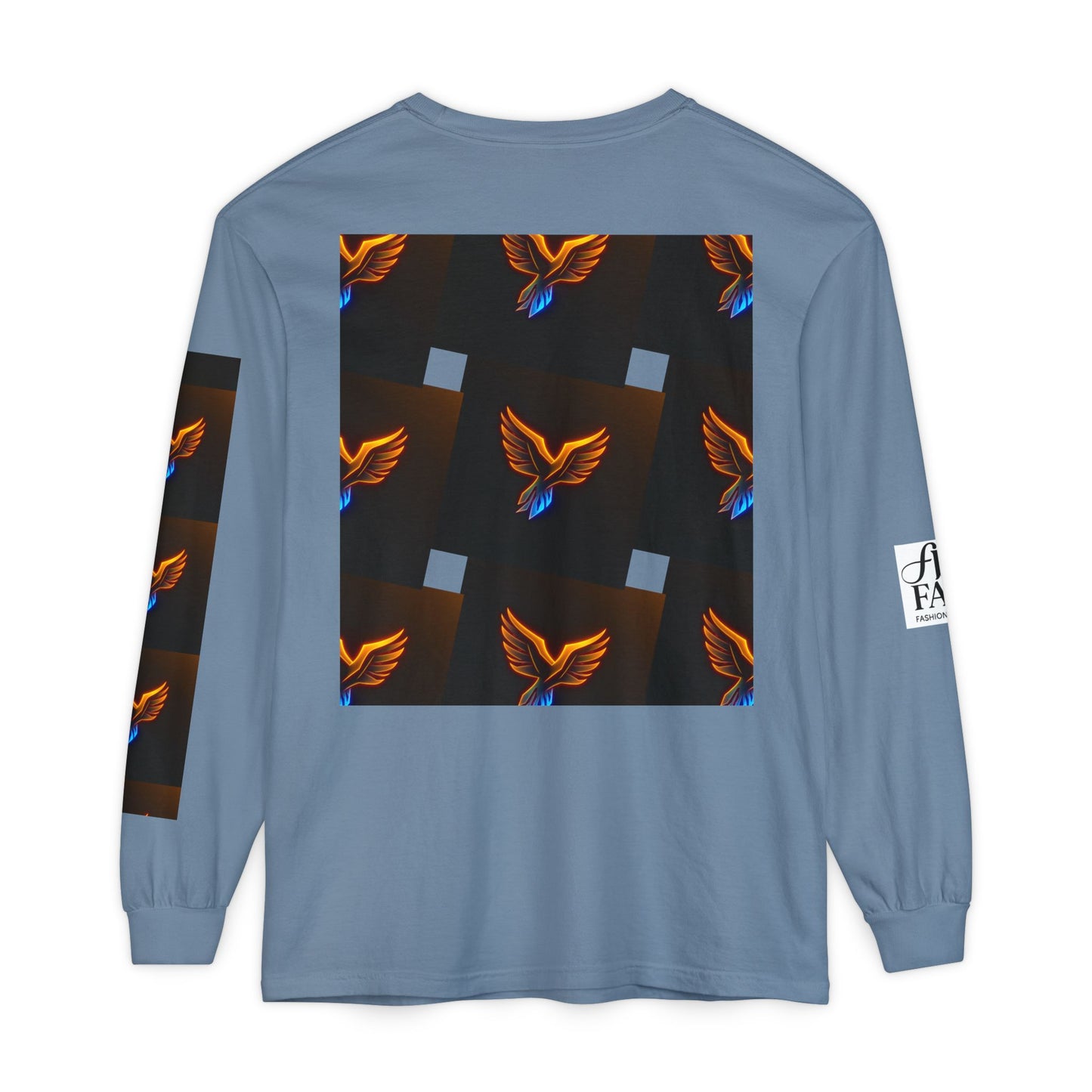 Vibrant Long Sleeve T-Shirt with Phoenix Design - Casual Wear for Bird Lovers, Gifts, Unique Fashion, Everyday Style, Unisex Apparel