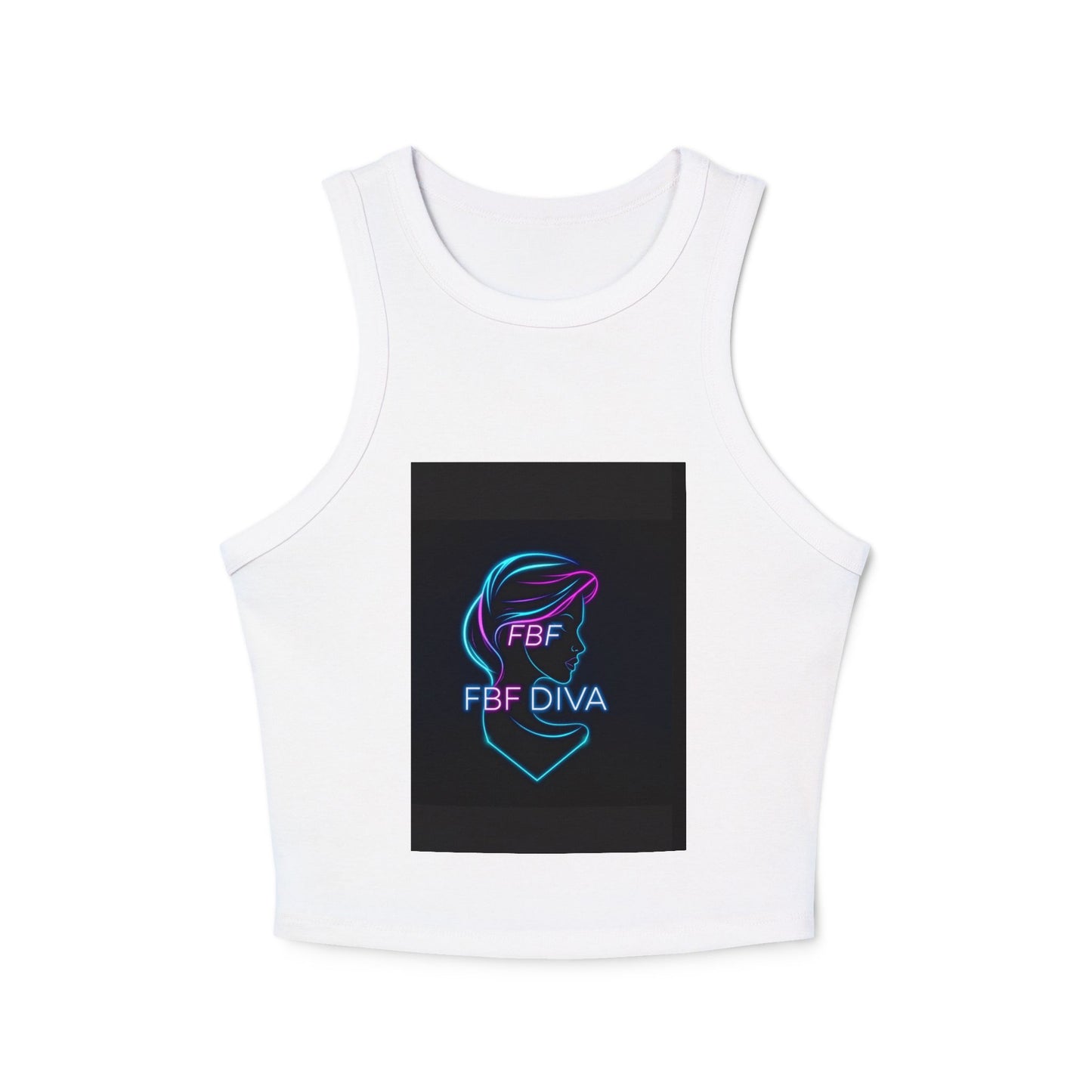 FBF Diva Women's Micro Rib Racer Tank Top | Stylish Crop Top for Summer, Party Wear, Workout, Gifts, Everyday Fashion