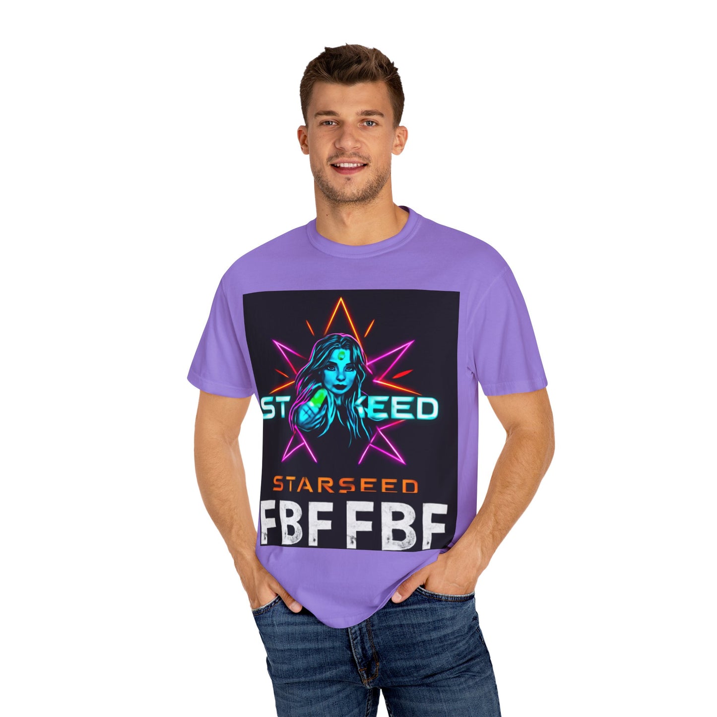 Neon Graphic T-Shirt - Starseed FBF Tee, Unisex Fashion, Cool Gift, Festival Wear, Retro Style, Casual Streetwear