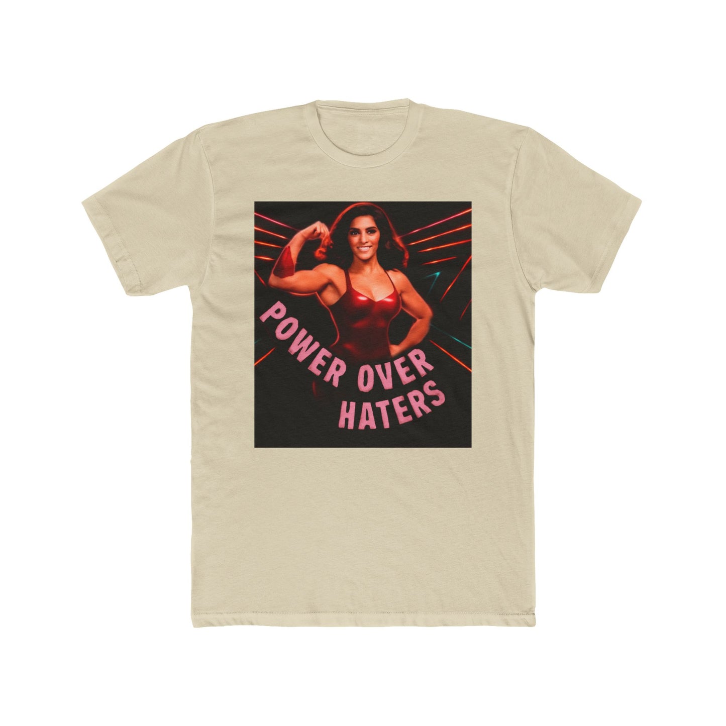 Power Over Haters Muscle Woman Graphic Tee — Feminist Empowerment T-Shirt