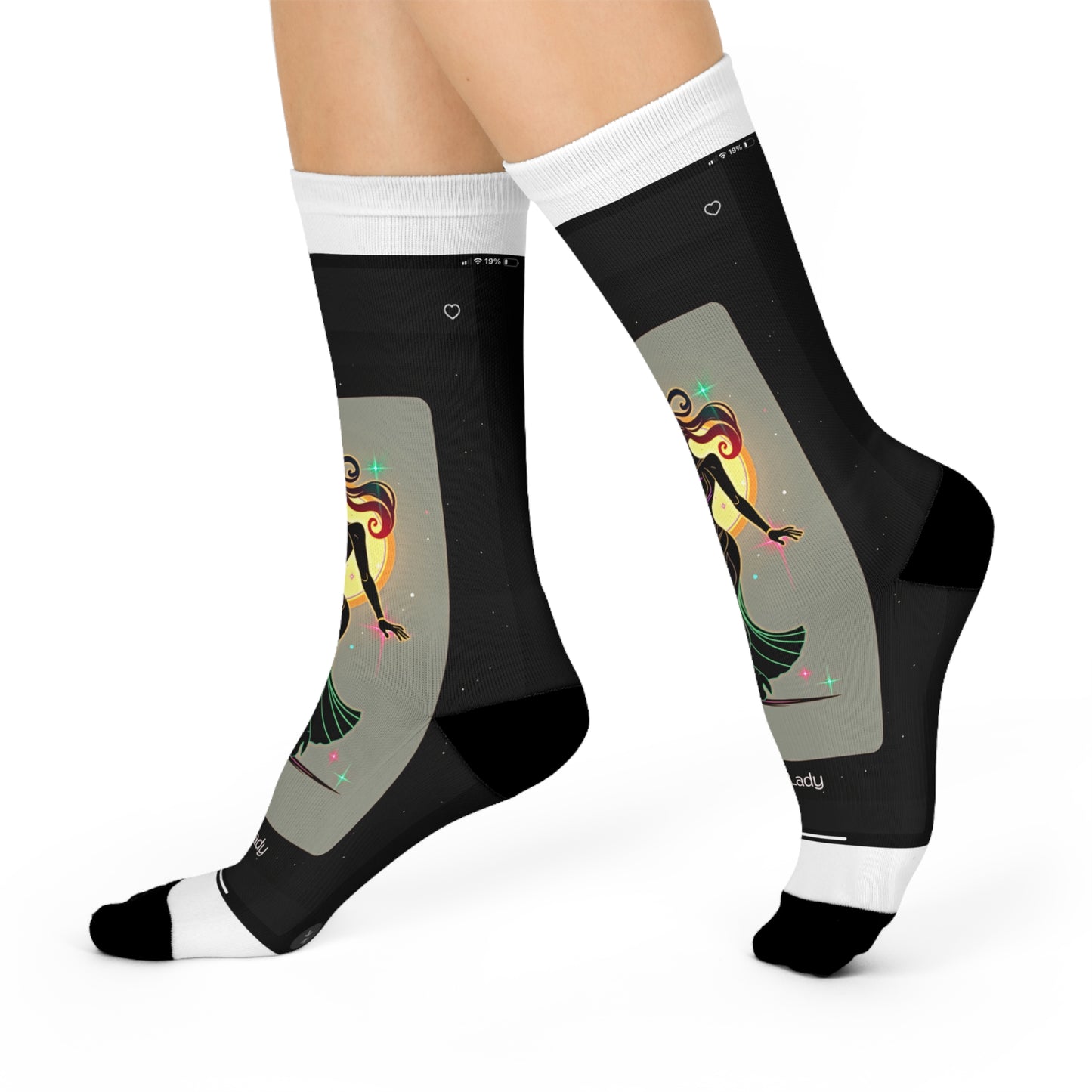 Lucky Lady Cushioned Crew Socks | Cozy Fashion Socks for Women, St. Patrick's Day Gift, Trendy Footwear, Statement Accessories