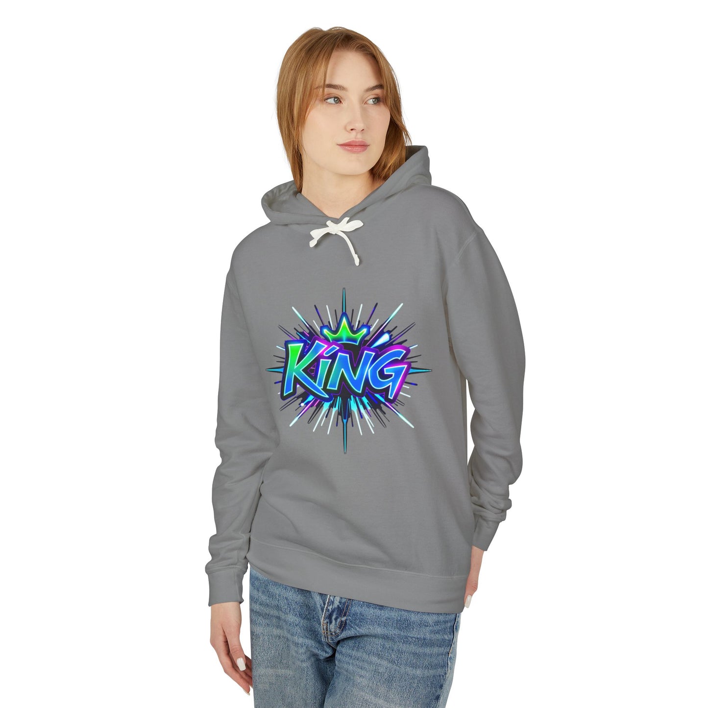 Colorful King Hoodie for Trendy Casual Wear, Unisex Lightweight Sweatshirt for Men & Women, Perfect Gift for Birthdays, Hip Hop Vibes, [...]