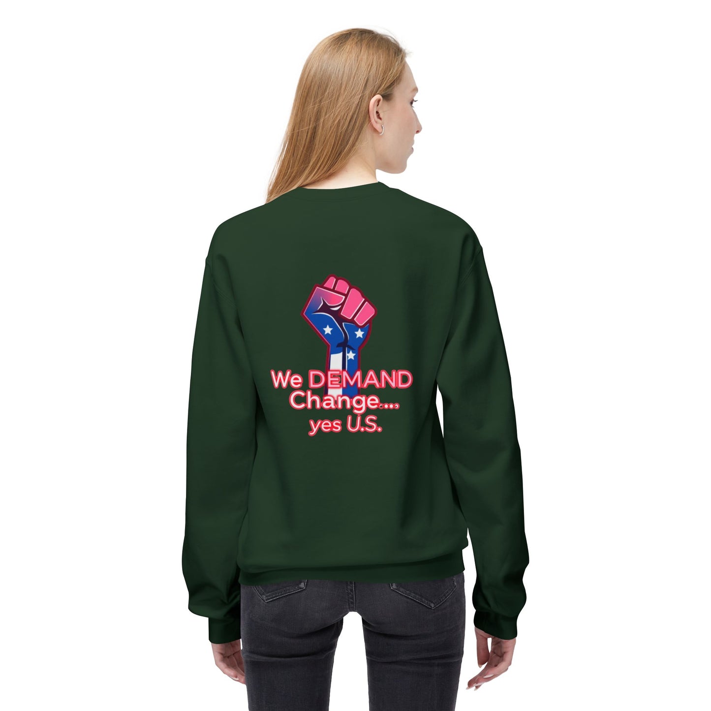 Empowered Message Crewneck Sweatshirt, Unisex Fleece, Activism Sweatshirt, Political Apparel, Comfortable Streetwear