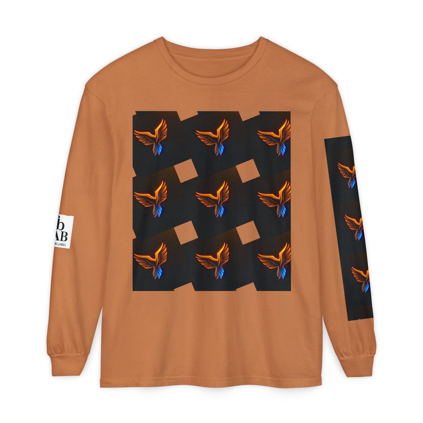 Vibrant Long Sleeve T-Shirt with Phoenix Design - Casual Wear for Bird Lovers, Gifts, Unique Fashion, Everyday Style, Unisex Apparel