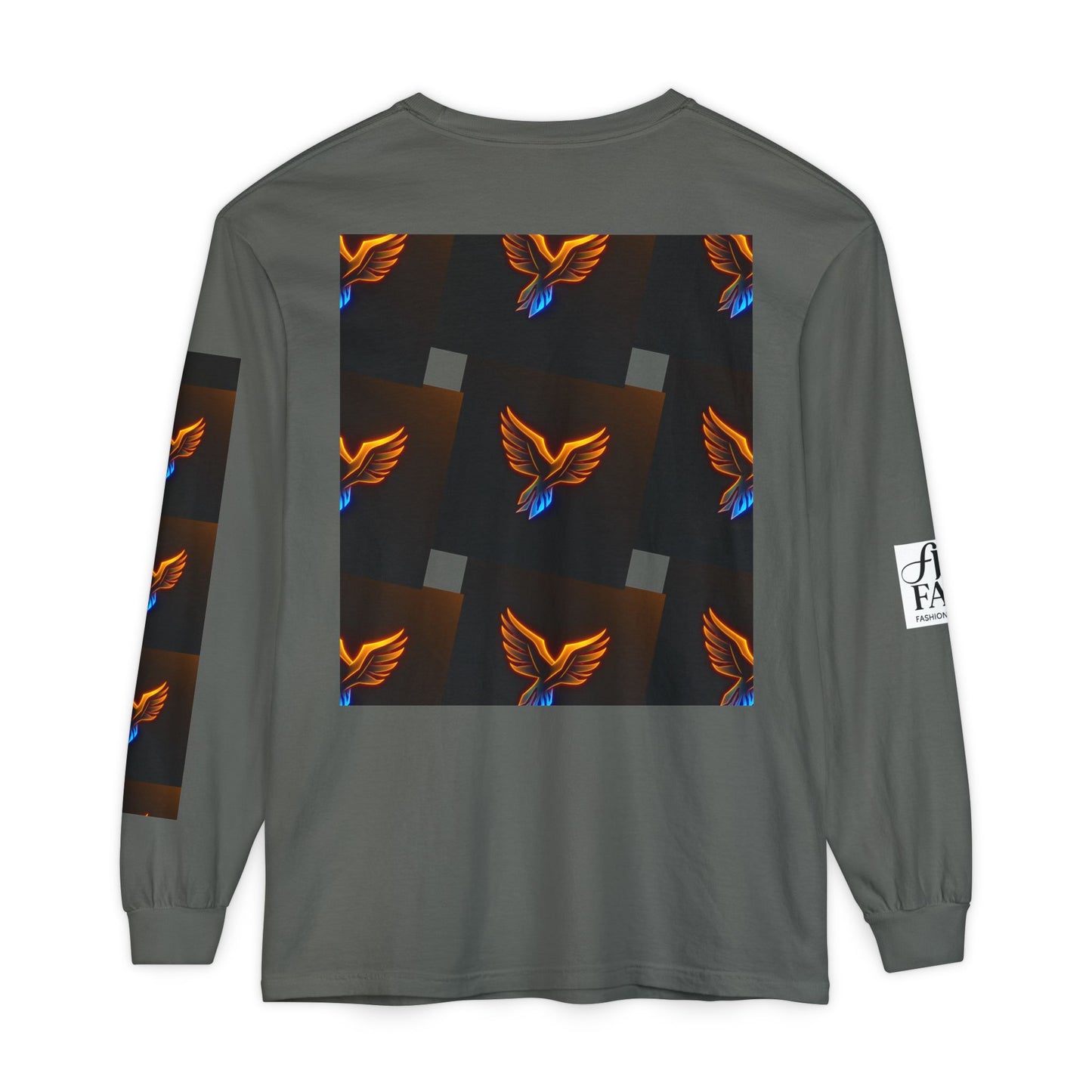 Vibrant Long Sleeve T-Shirt with Phoenix Design - Casual Wear for Bird Lovers, Gifts, Unique Fashion, Everyday Style, Unisex Apparel