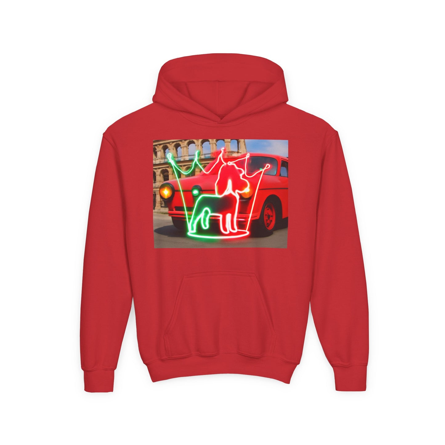 Youth Hooded Sweatshirt with Neon Pet Design, Cozy Pullover, Perfect for Dog Lovers, Birthday Gift, Fun Casual Wear, Gift for Kids, [...]