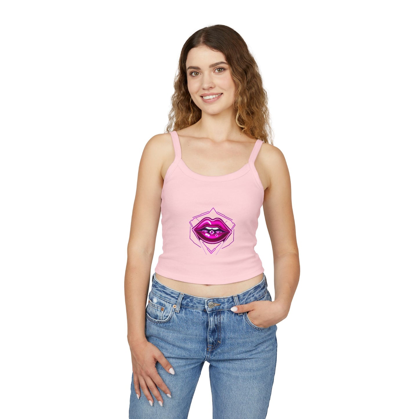 Feminine Graphic Tank Top with Bold Lip Design, Stylish Summer Wear, Perfect for Festivals, Parties, Gifts for Fashion Lovers, Women's [...]