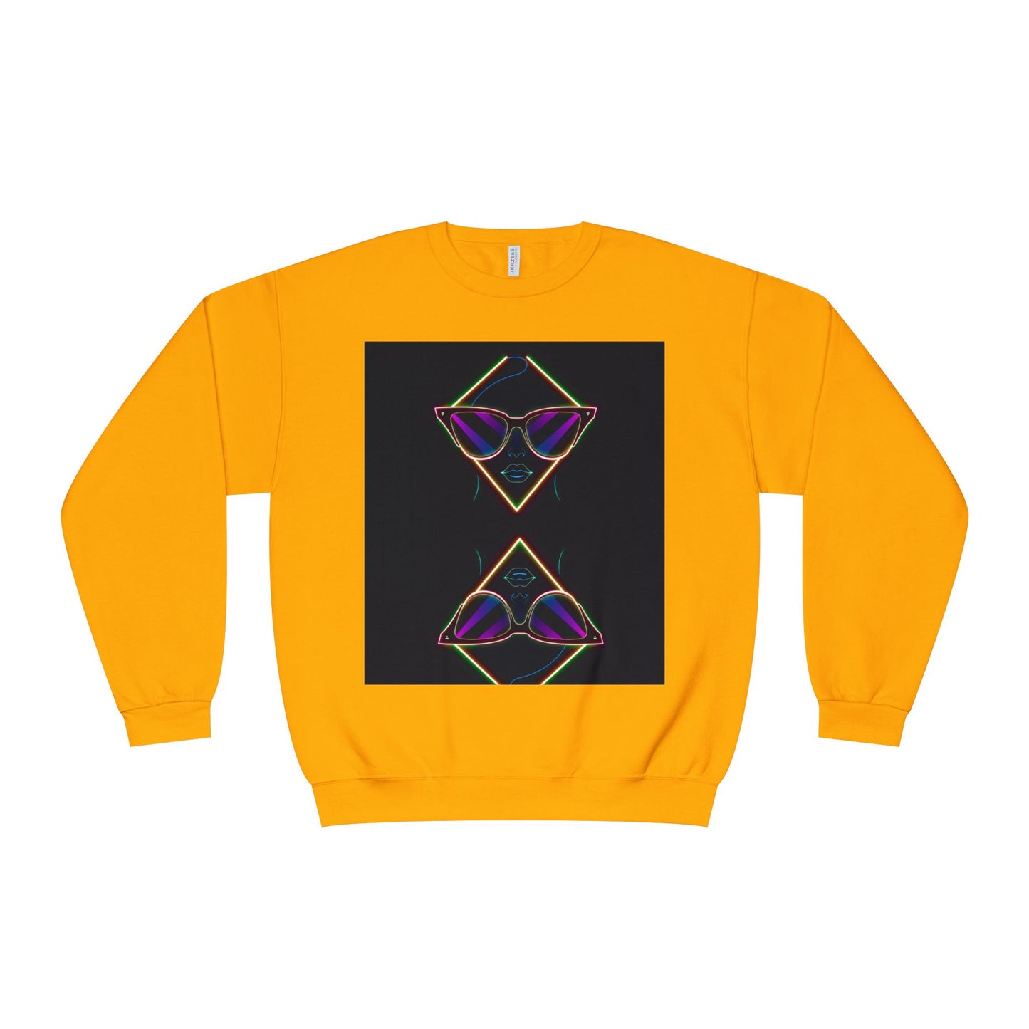 Retro Vibes Crewneck Sweatshirt with Sunglasses Design