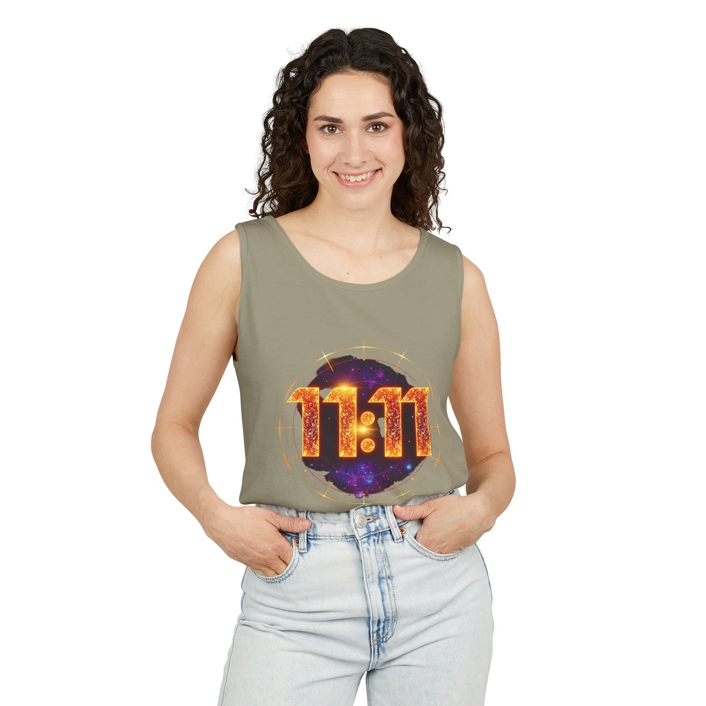 Celestial Glow Tank Top - 11:11 Design, Unisex, Festival Wear, Summer Style, Spiritual Gift, Casual Comfort