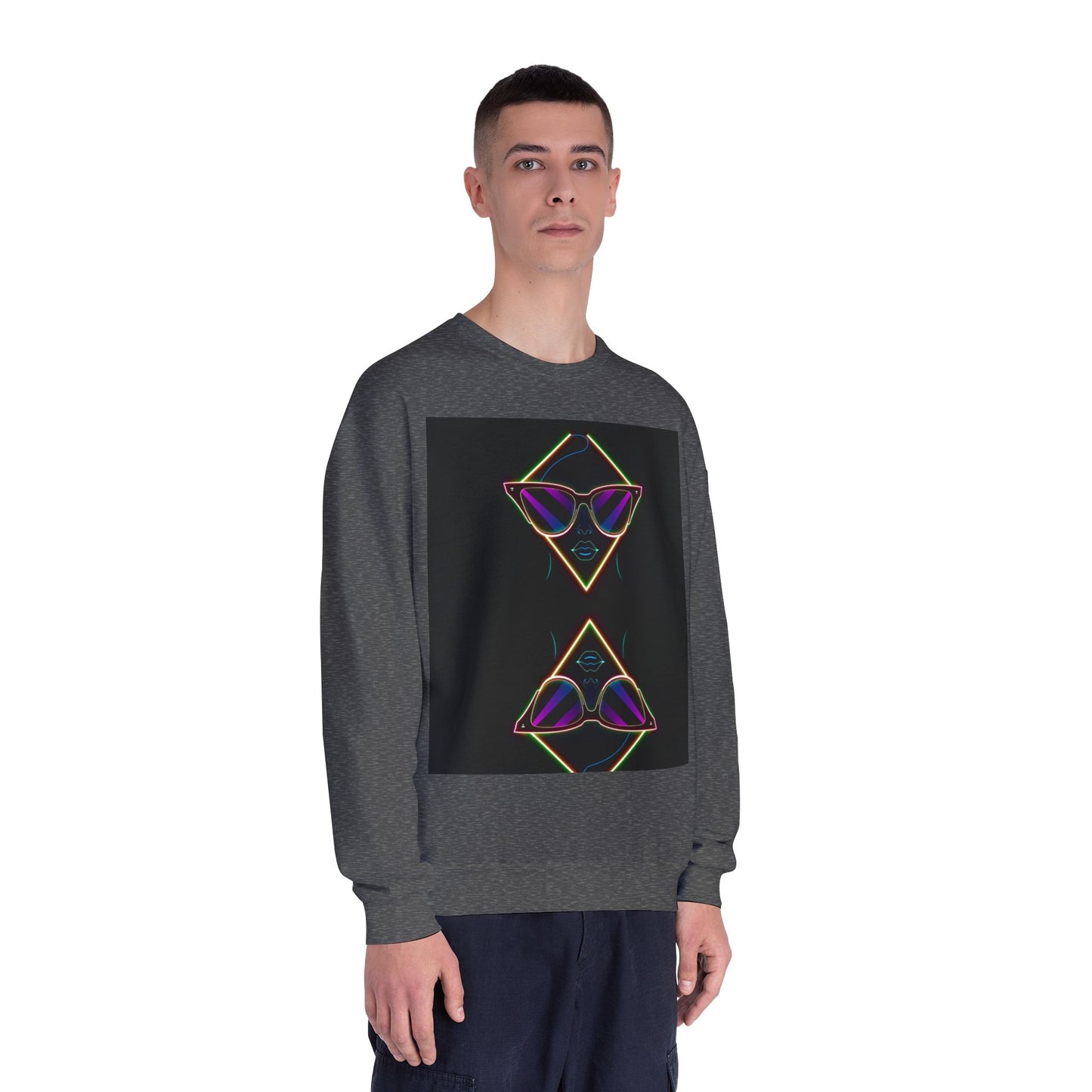 Retro Vibes Crewneck Sweatshirt with Sunglasses Design