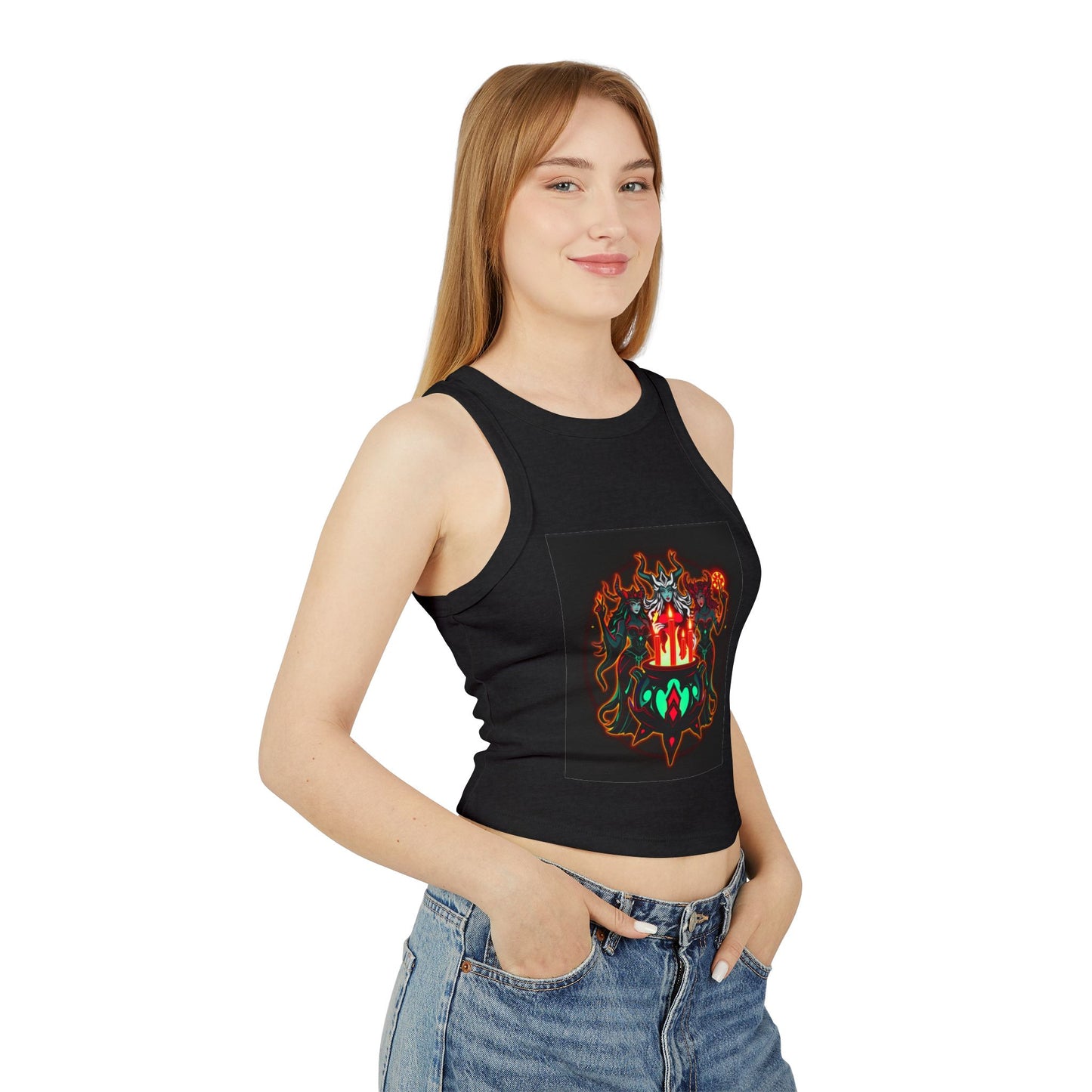 Flame Goddess Tank — Women's Racerback Crop Tank Top