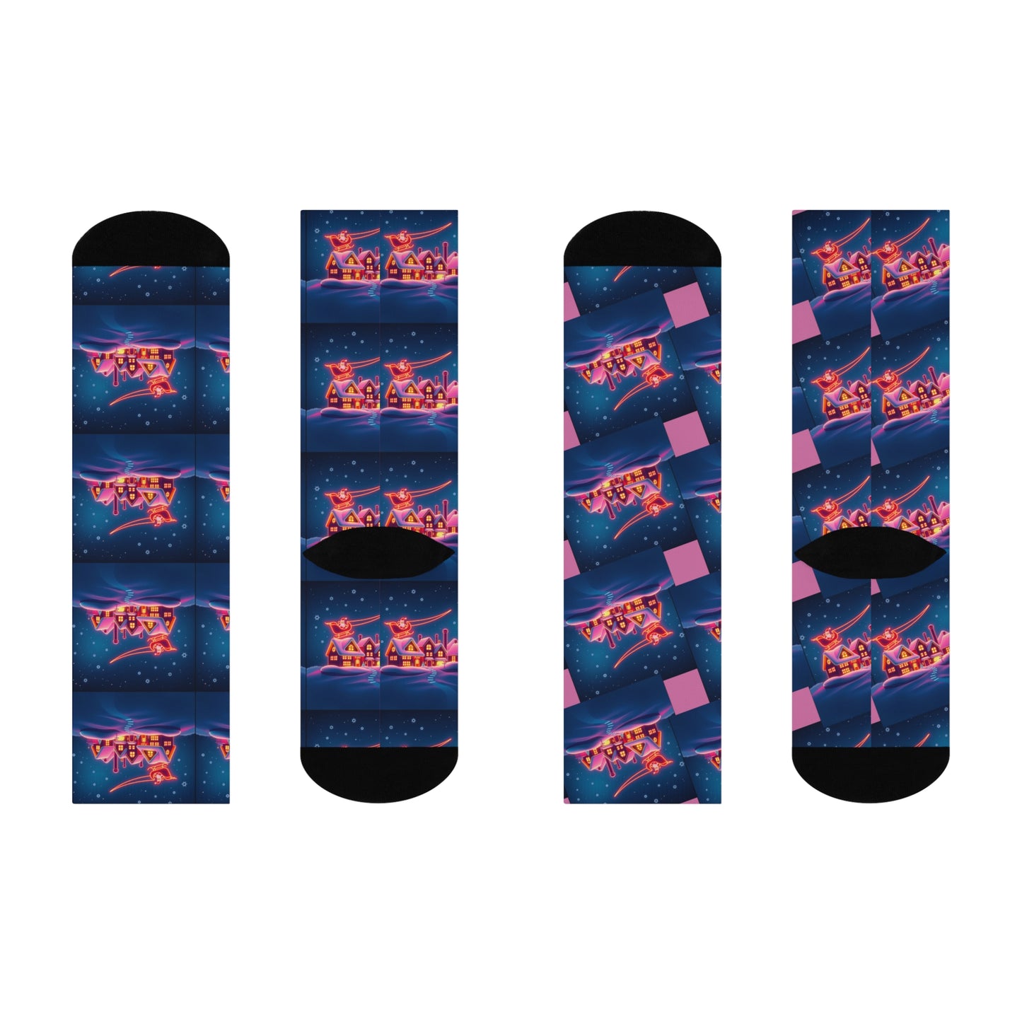 Holiday Gingerbread House Crew Socks — Cozy Cushioned Christmas Socks