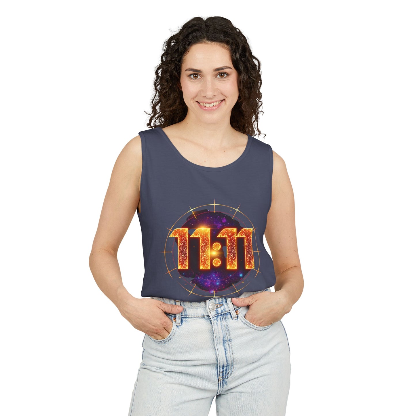 Celestial Glow Tank Top - 11:11 Design, Unisex, Festival Wear, Summer Style, Spiritual Gift, Casual Comfort