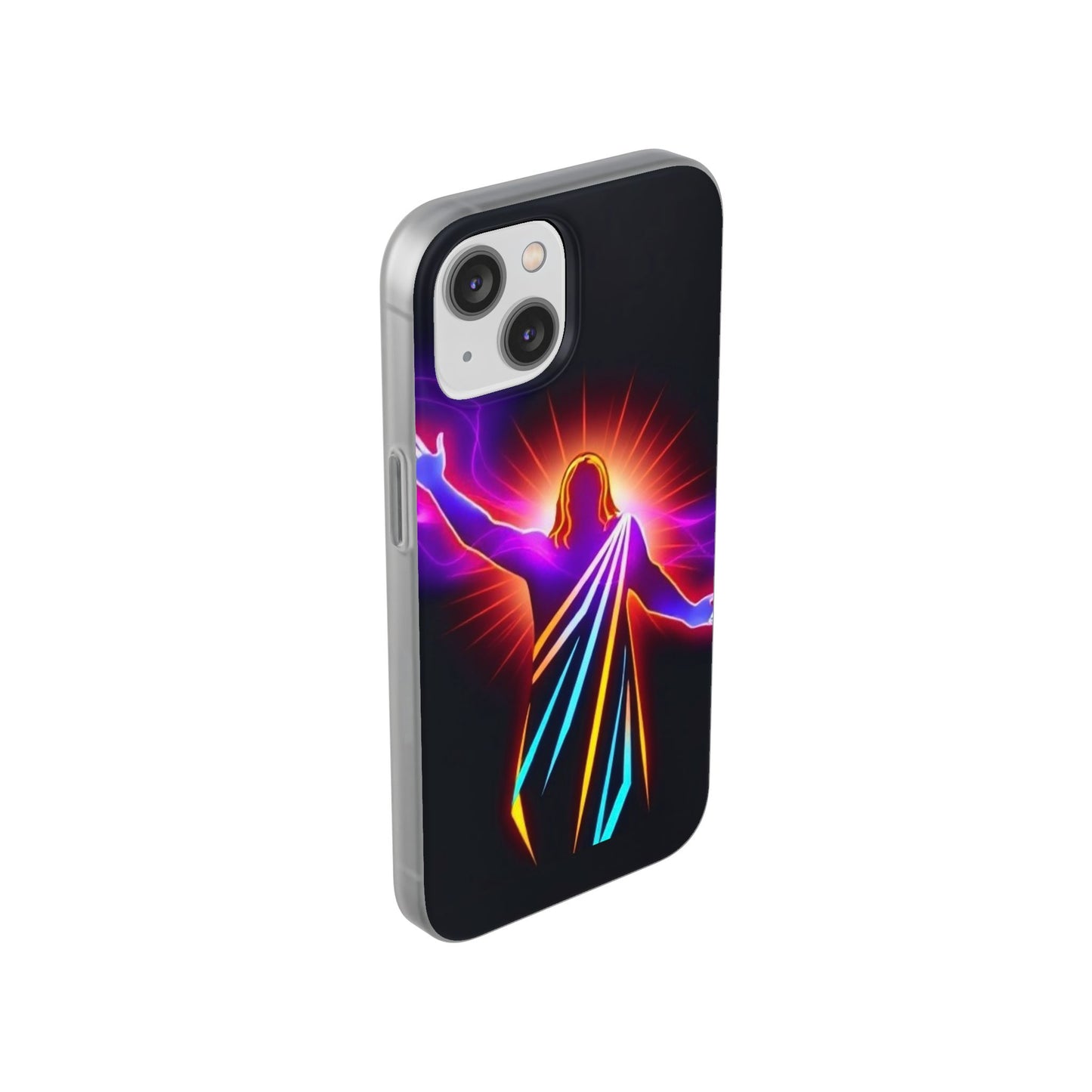 Inspirational Jesus Flexi Case - Colorful Phone Cover for Spiritual Connection