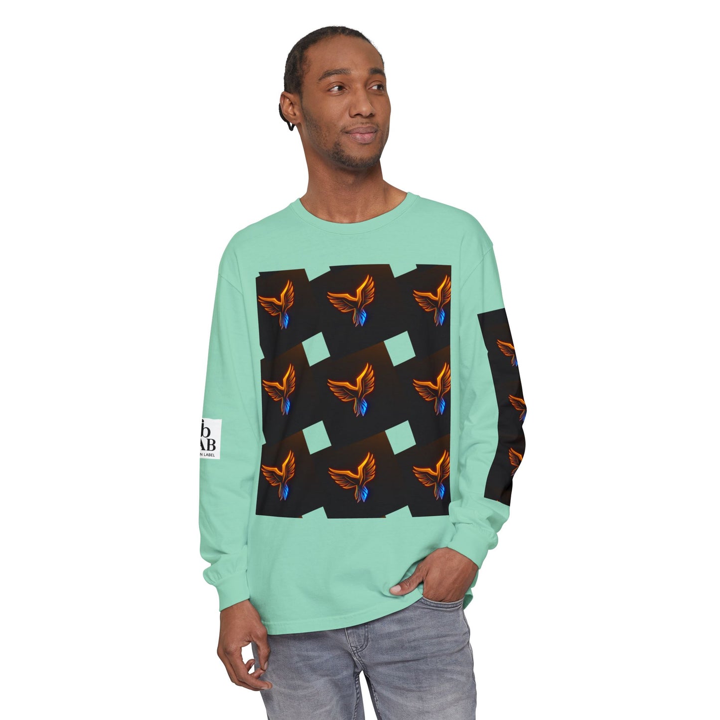 Vibrant Long Sleeve T-Shirt with Phoenix Design - Casual Wear for Bird Lovers, Gifts, Unique Fashion, Everyday Style, Unisex Apparel