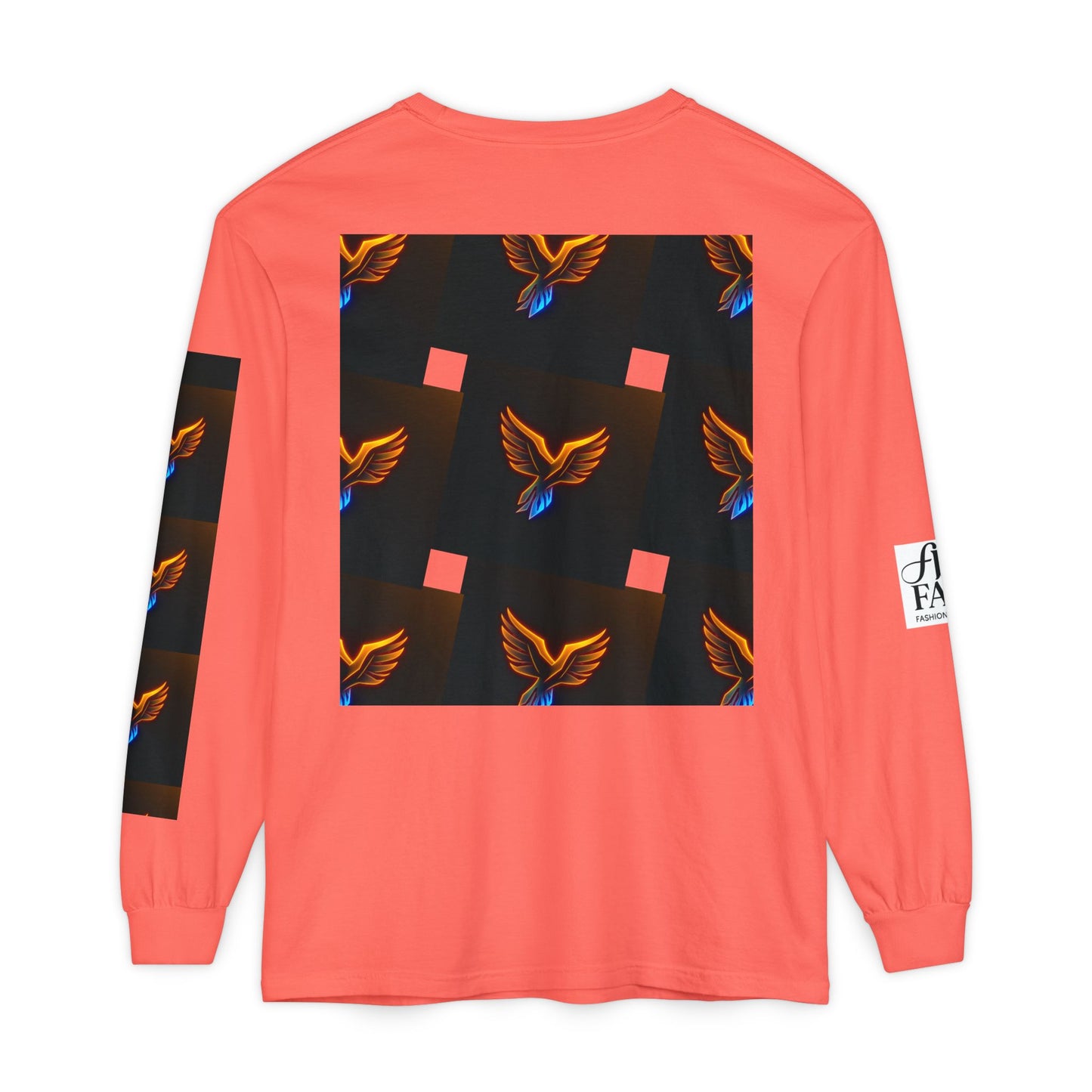 Vibrant Long Sleeve T-Shirt with Phoenix Design - Casual Wear for Bird Lovers, Gifts, Unique Fashion, Everyday Style, Unisex Apparel