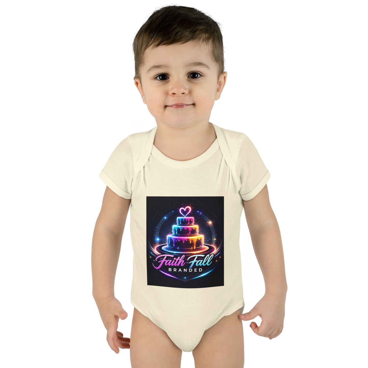 Infant Bodysuit — Neon Cake 'Faith, Fall, Brander' Baby Onesie