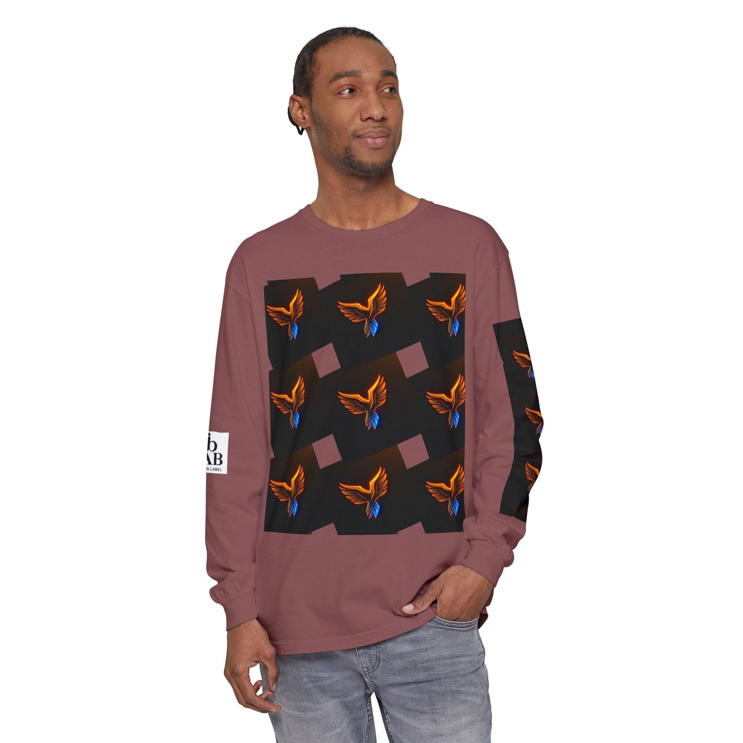 Vibrant Long Sleeve T-Shirt with Phoenix Design - Casual Wear for Bird Lovers, Gifts, Unique Fashion, Everyday Style, Unisex Apparel