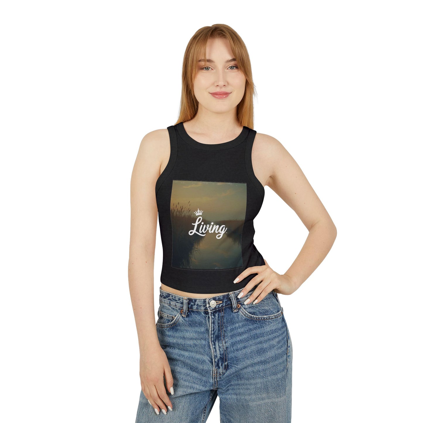 Women's Stylish Micro Rib Racer Tank Top - Summer Vibes, Living Life, Perfect for Festivals & Beach Days, Casual Wear, Gift Idea
