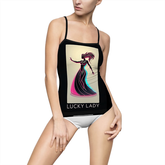 Lucky Lady Women's One-Piece Swimsuit - Stylish Swimwear for Beach Days