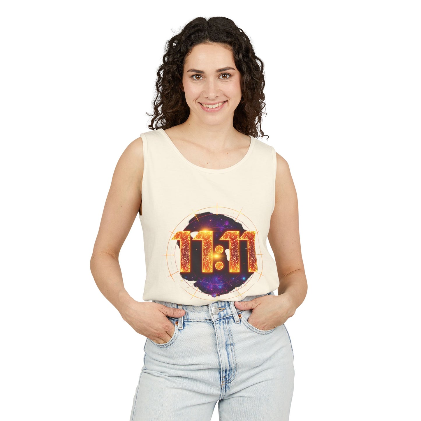 Celestial Glow Tank Top - 11:11 Design, Unisex, Festival Wear, Summer Style, Spiritual Gift, Casual Comfort