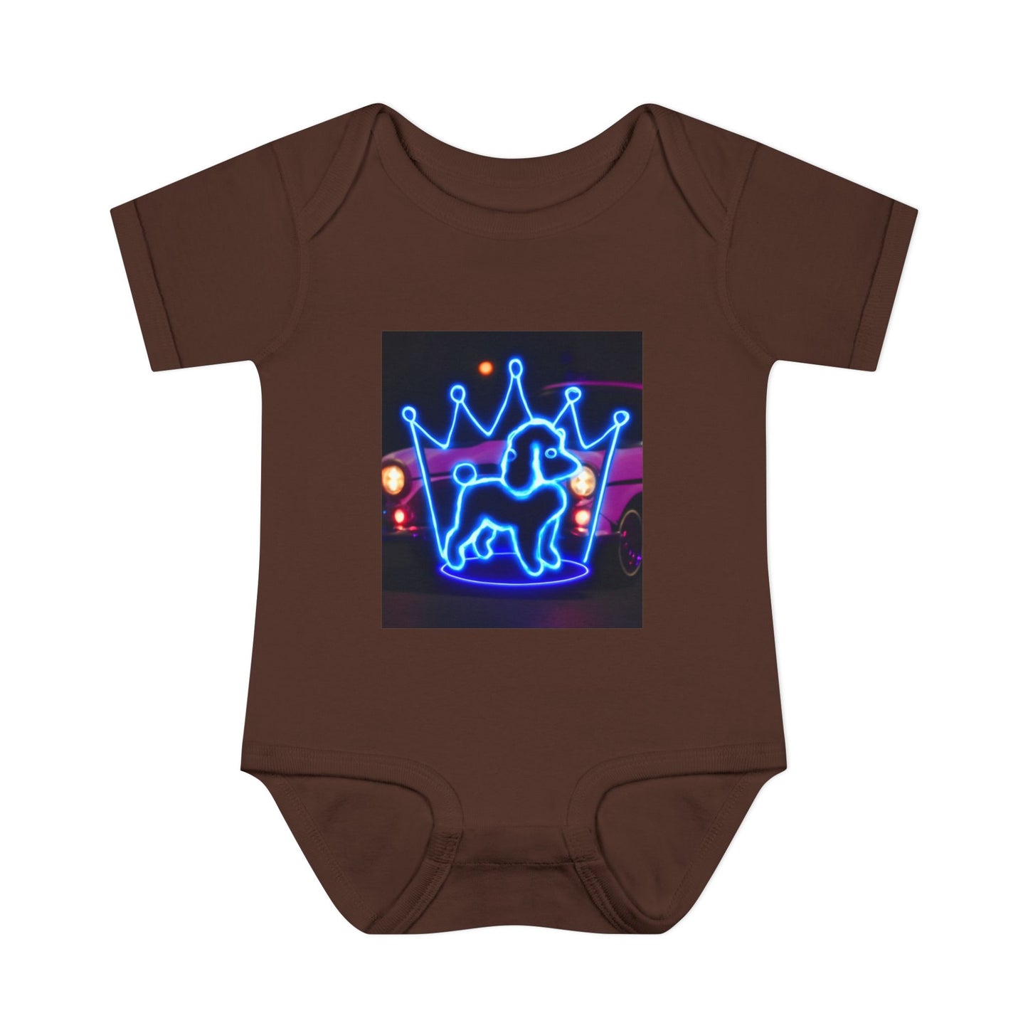 Neon Dog Crown Baby Bodysuit, Cute Infant Outfit, Baby Shower Gift, Newborn Clothes, Pet Lover Apparel, Birthday Gift for Baby