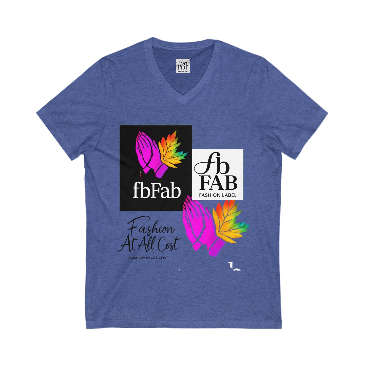 Colorful V-Neck Graphic Tee - Fashion At All Cost, Casual Wear, Summer Outfit, Eco-Friendly Gift, Unisex T-Shirt