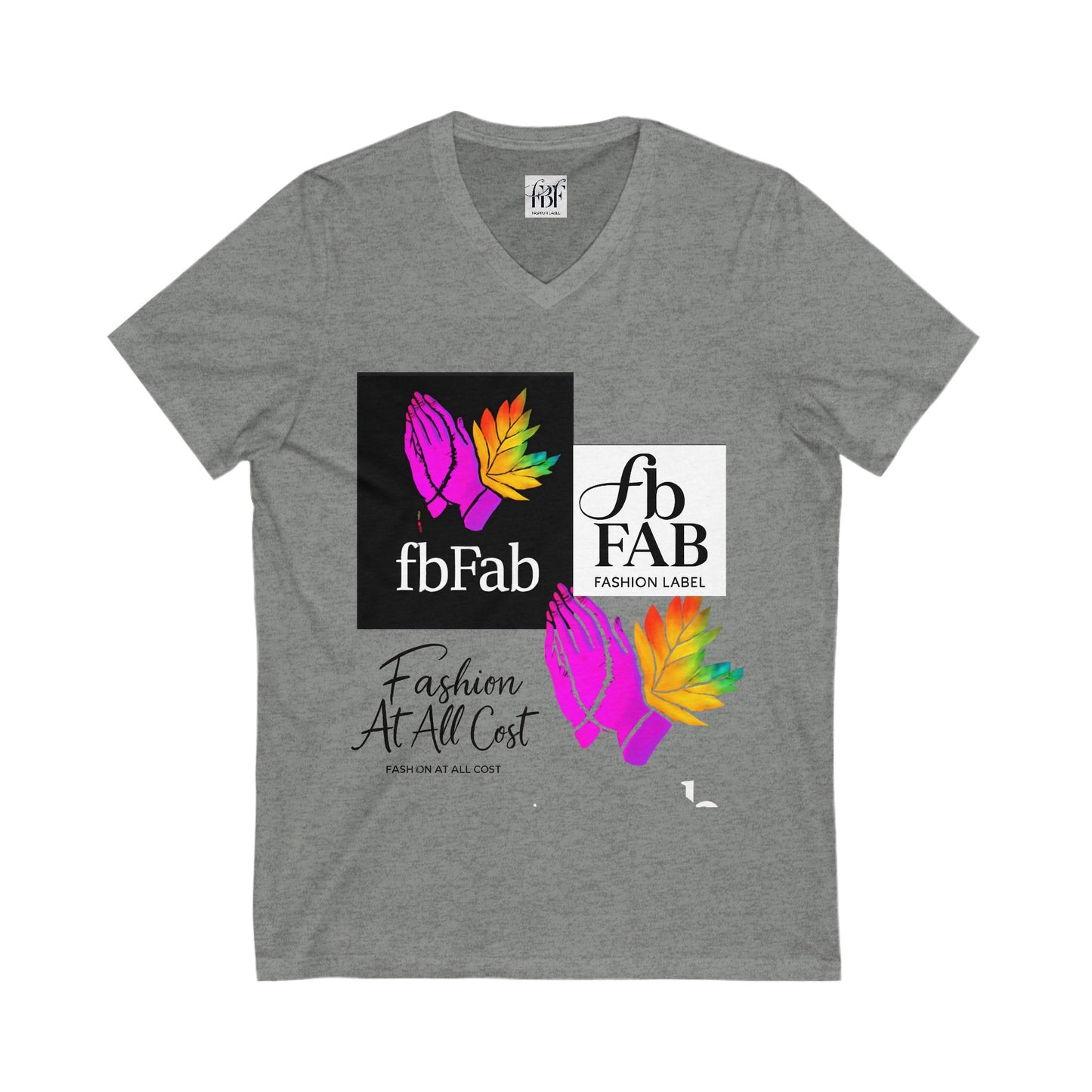 Colorful V-Neck Graphic Tee - Fashion At All Cost, Casual Wear, Summer Outfit, Eco-Friendly Gift, Unisex T-Shirt