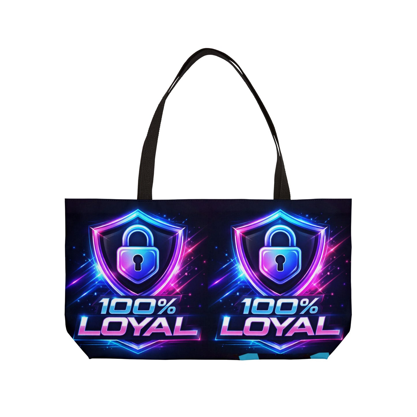 100% Loyal Shield Weekender Tote Bag — Neon Travel Bag