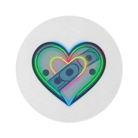 Neon Heart Round Rug - Modern Home Decor