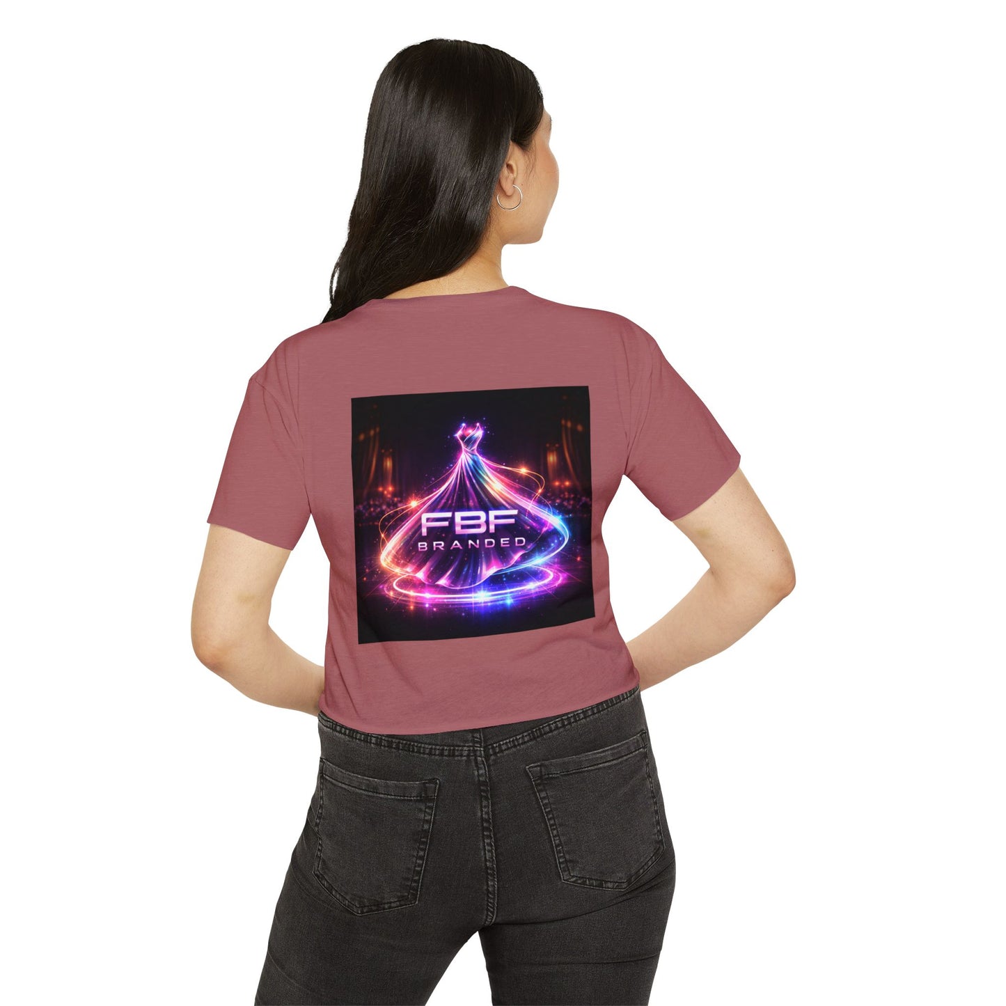 Festival Glow Crop Top — Neon 'FBF Branded' Rave Graphic